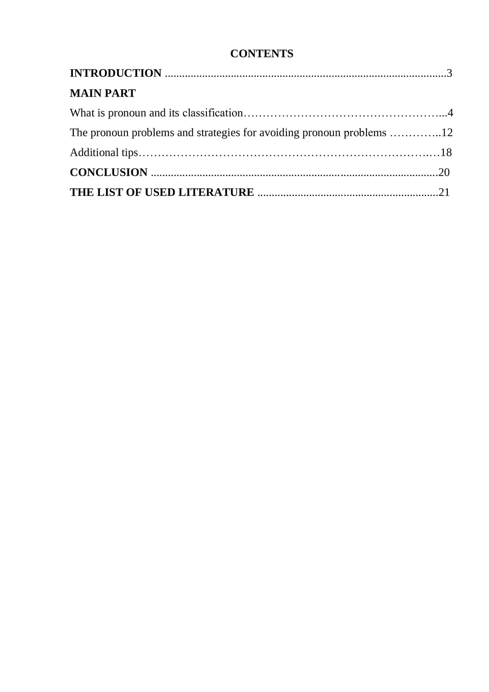 The Problems of Pronoun 1