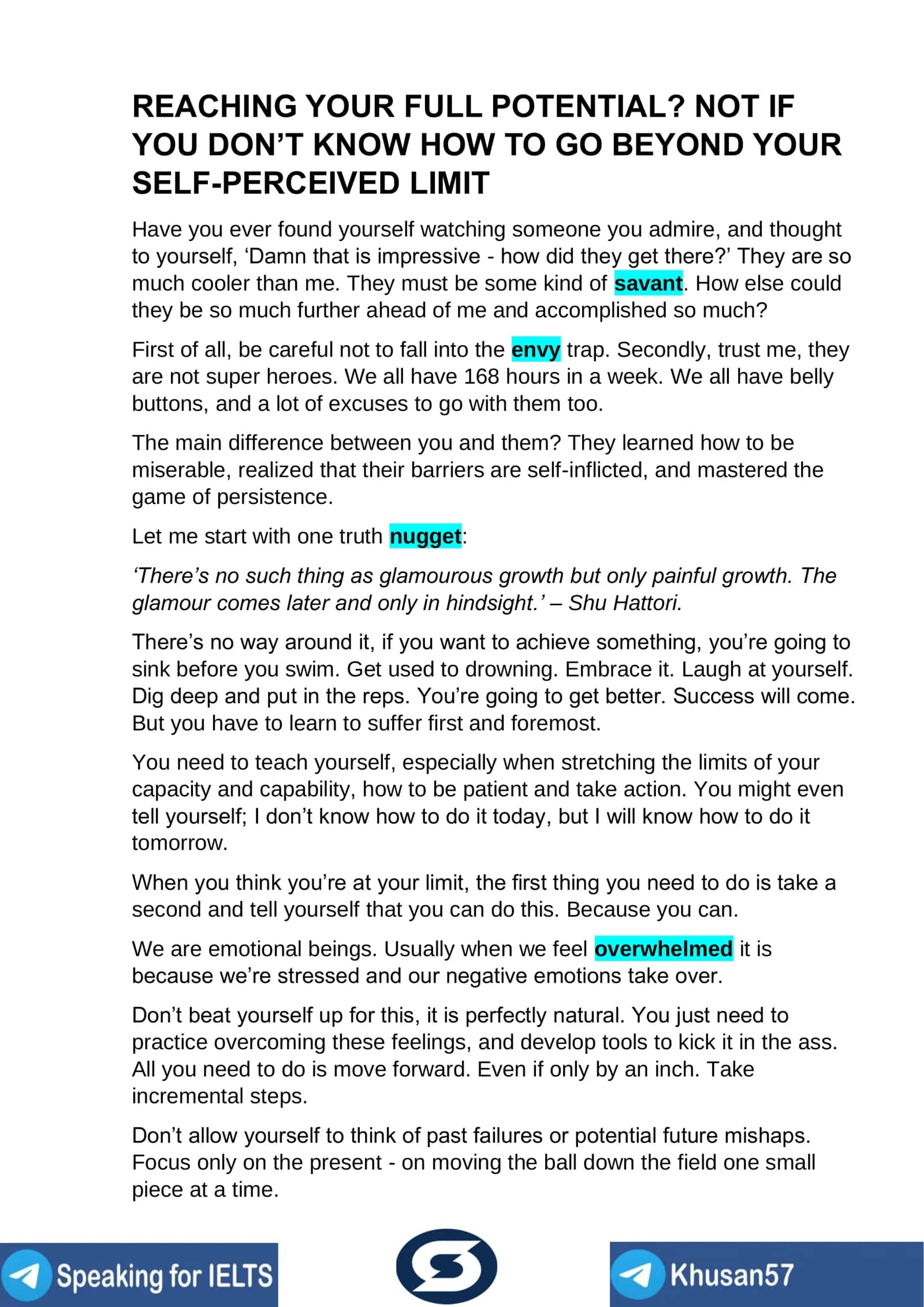 Reaching Your Full Potential 1