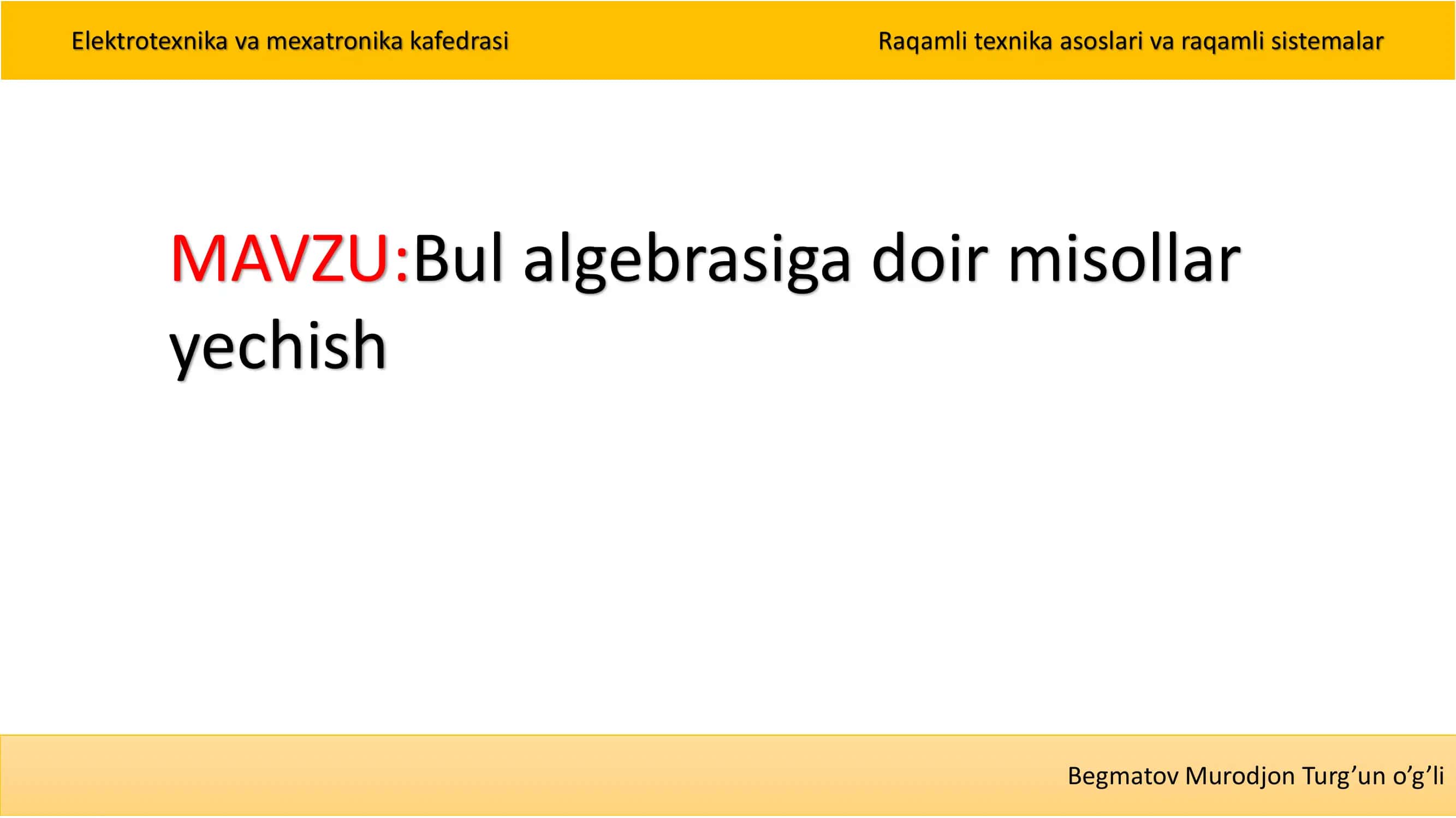Bul algebrasi 1