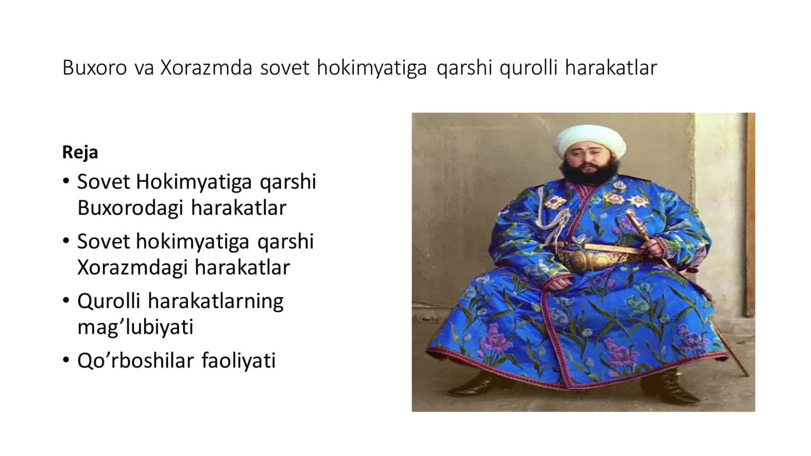 Buxoro va Xorazmda sovet hokimyatiga qarshi qurolli harakatlar 1