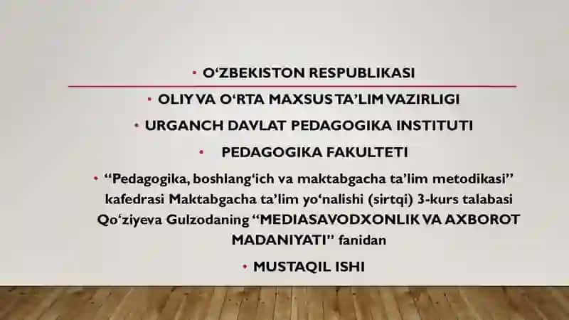 MEDIA MUHITDA AXLOQIY TAMOYILLAR