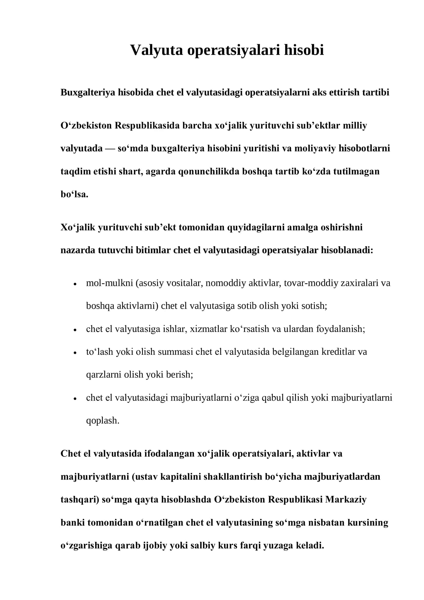 Valyuta operatsiyalari hisobi 1