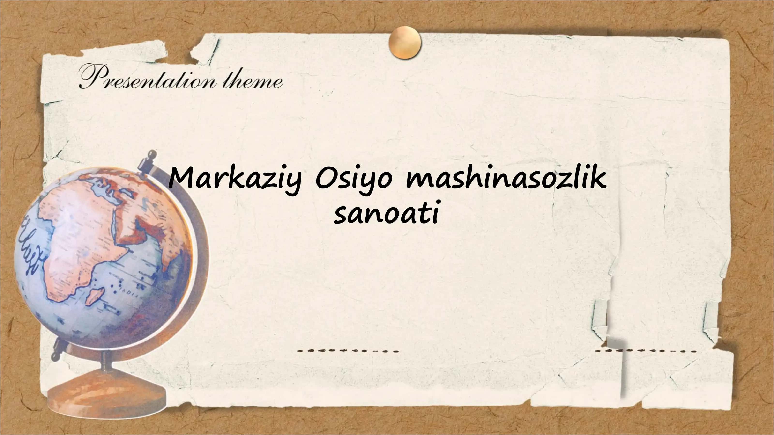 Markaziy Osiyo mashinasozlik sanoati 1