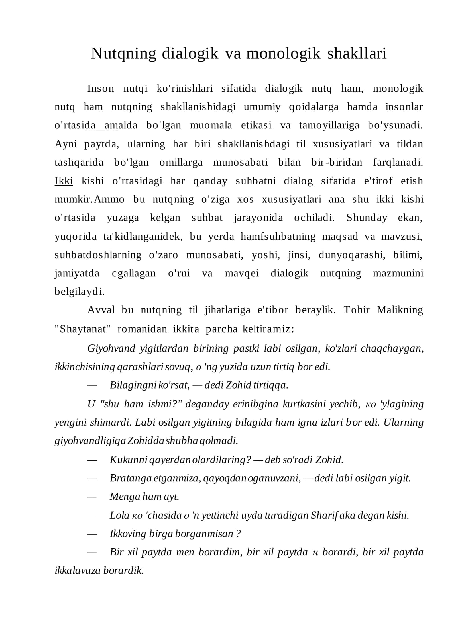 Nutqning dialogik va monologik shakllari 1
