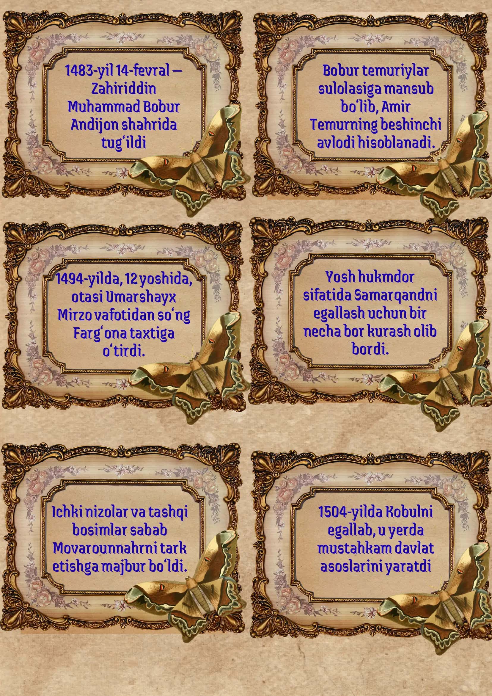 Zahiriddin Muhammad Bobur haqida ma'lumot 1