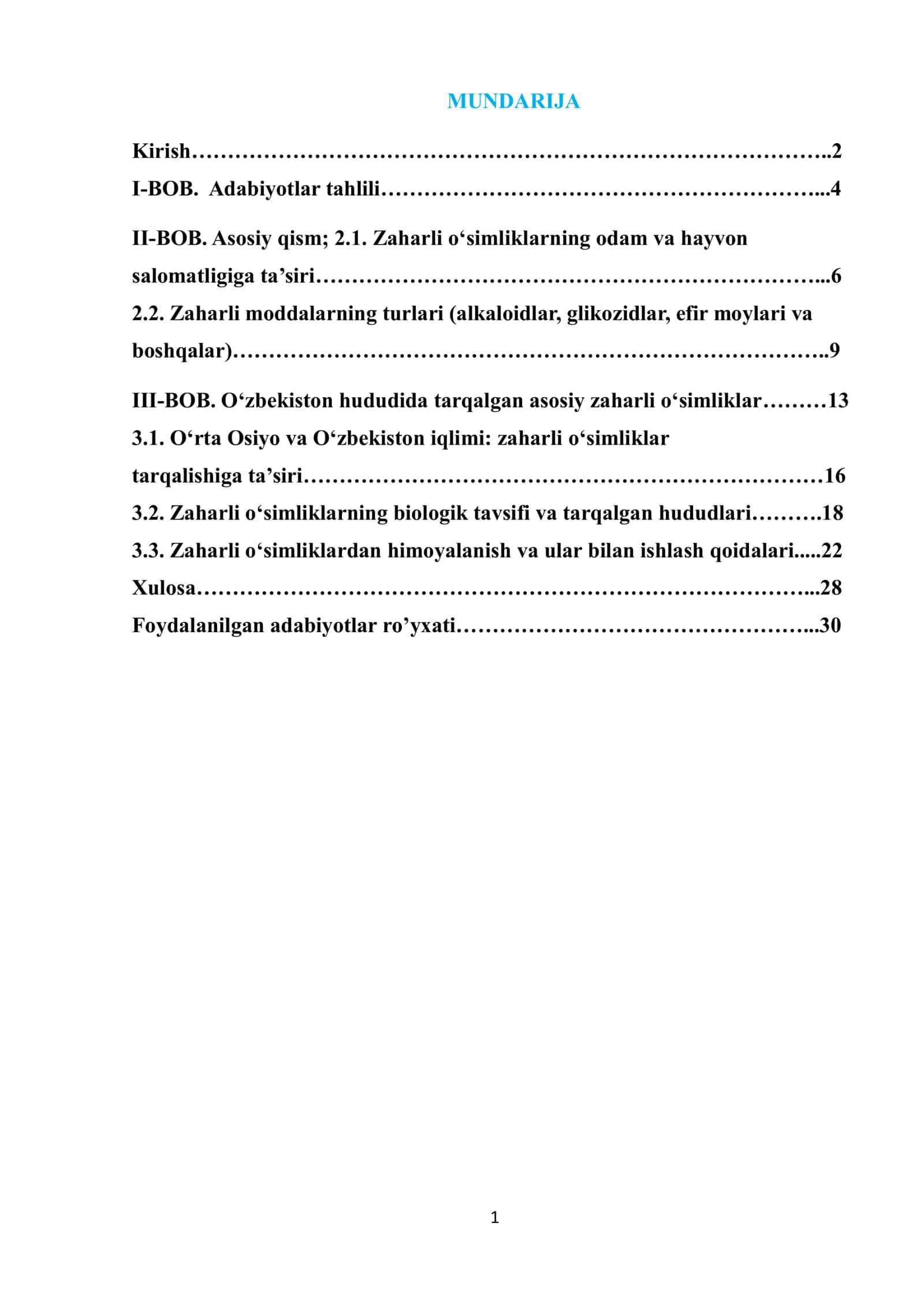 BOB. Adabiyotlar tahlili 1