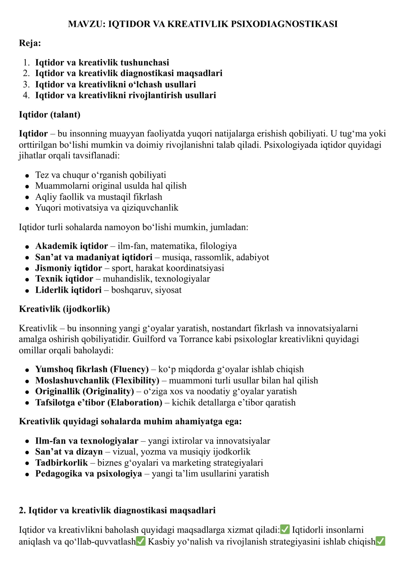 IQTIDOR VA KREATIVLIK PSIXODIAGNOSTIKASI 1