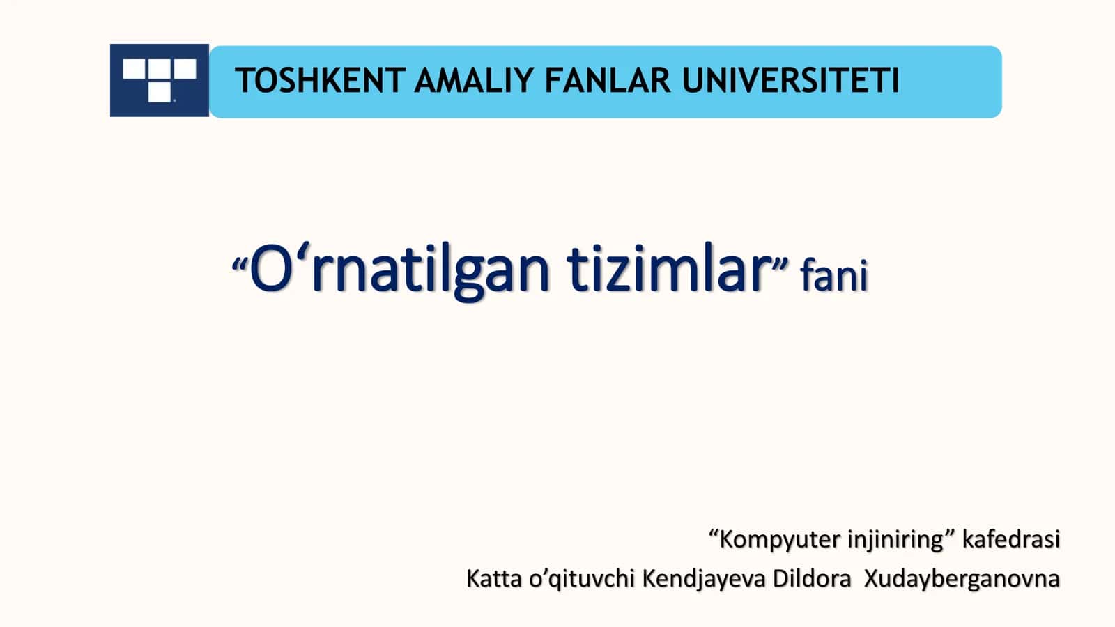 Mikrokontrollerli tizimlarni sozlash 1