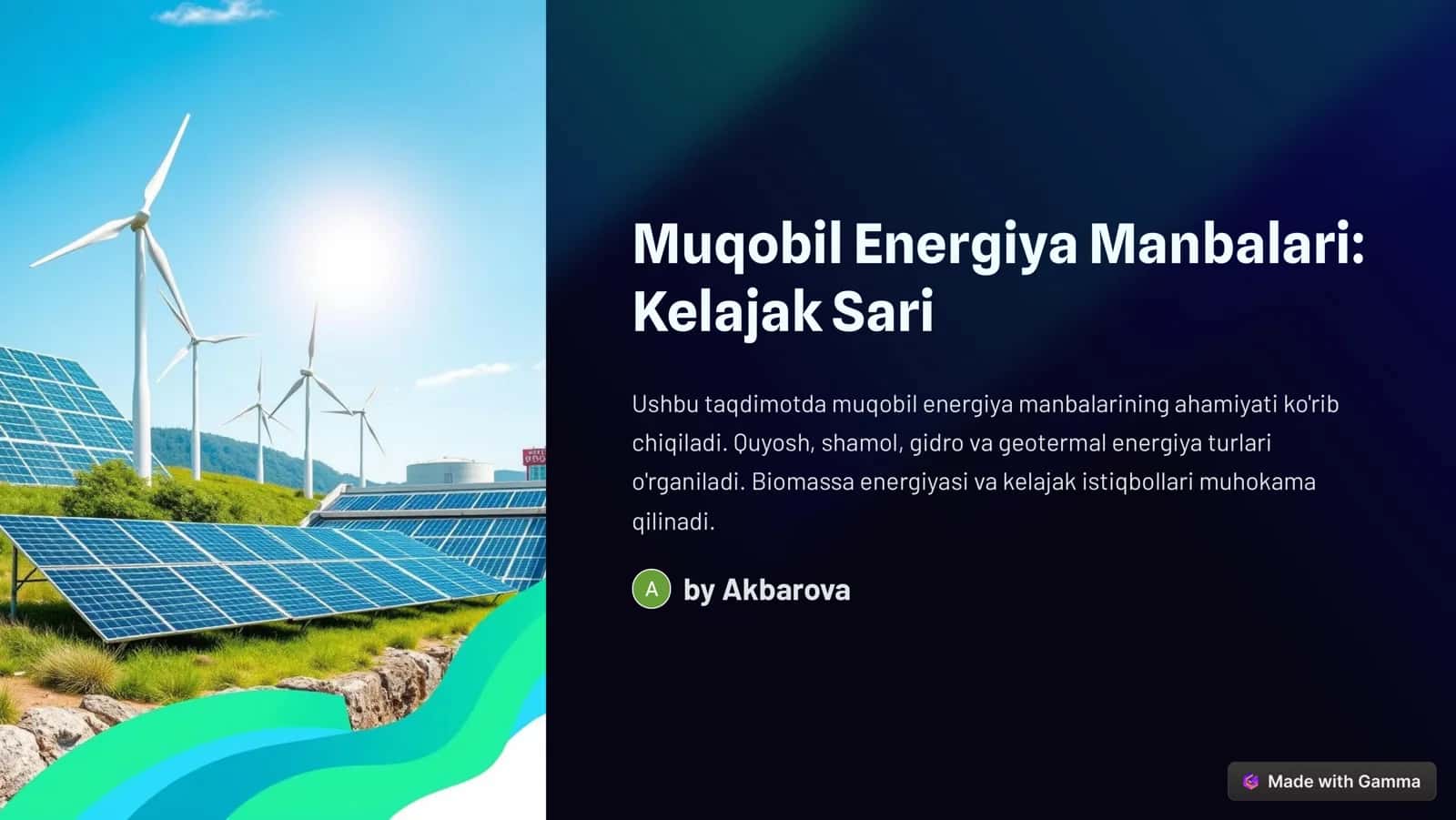 Muqobil Energiya Manbalari 1