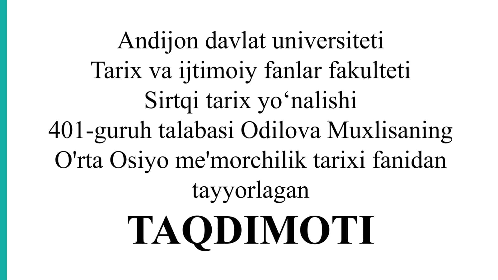 IBTIODIY JAMOA ME'MORCHILIK TARIXI 1
