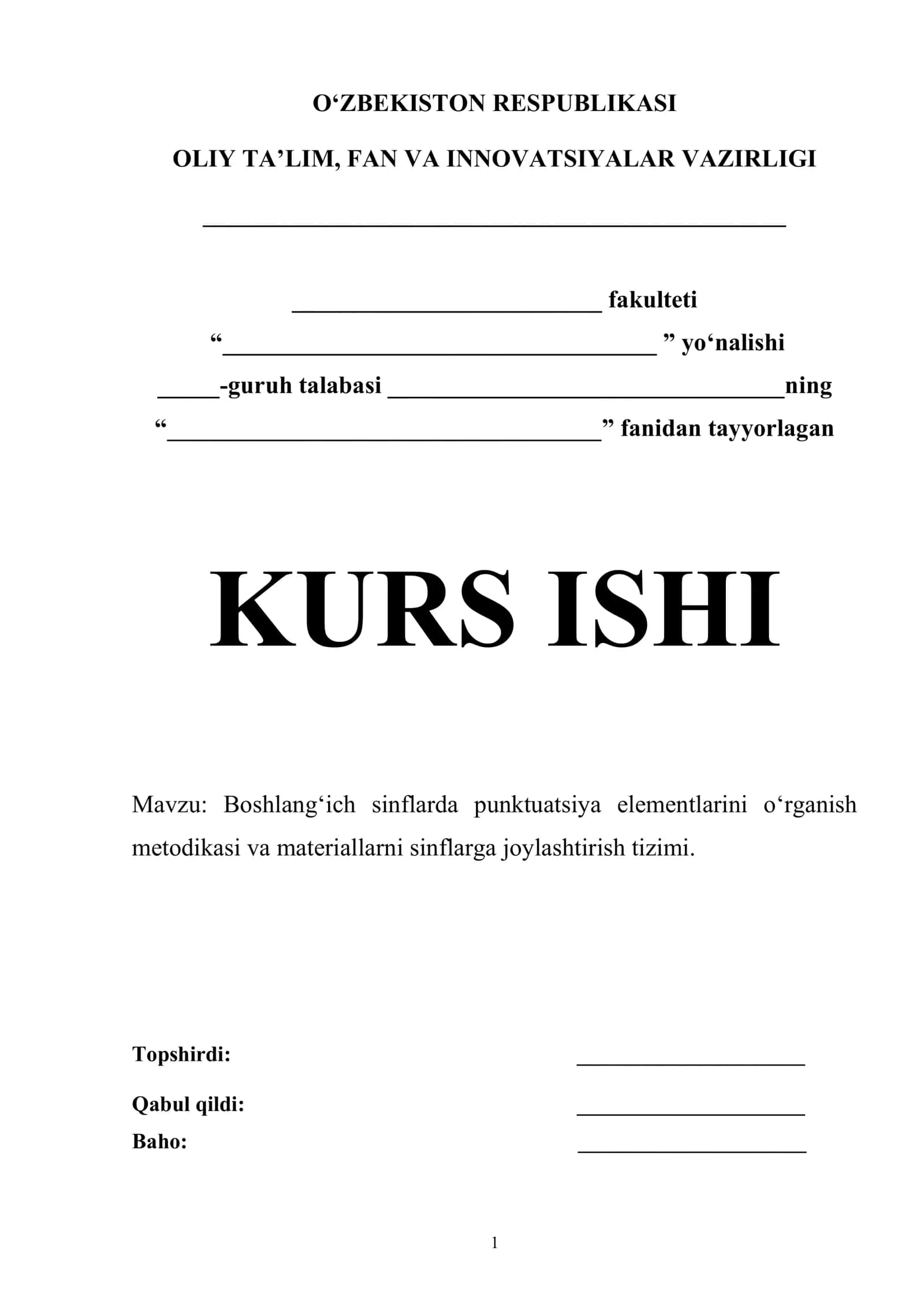 Boshlang‘ich sinflarda punktuatsiya elementlarini o‘rganish 1