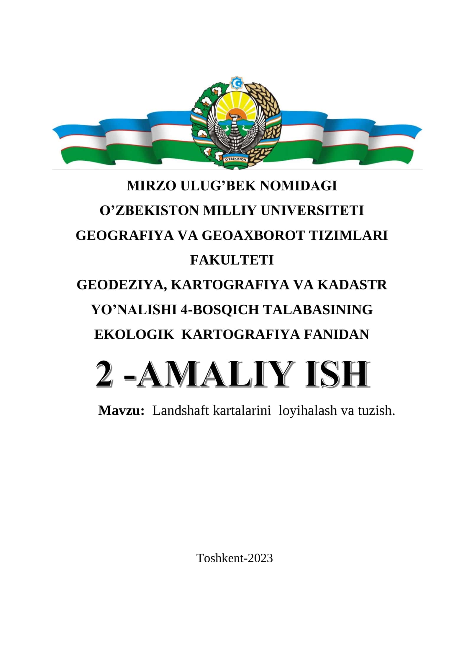 Landshaft kartalarini loyihalash va tuzish 1