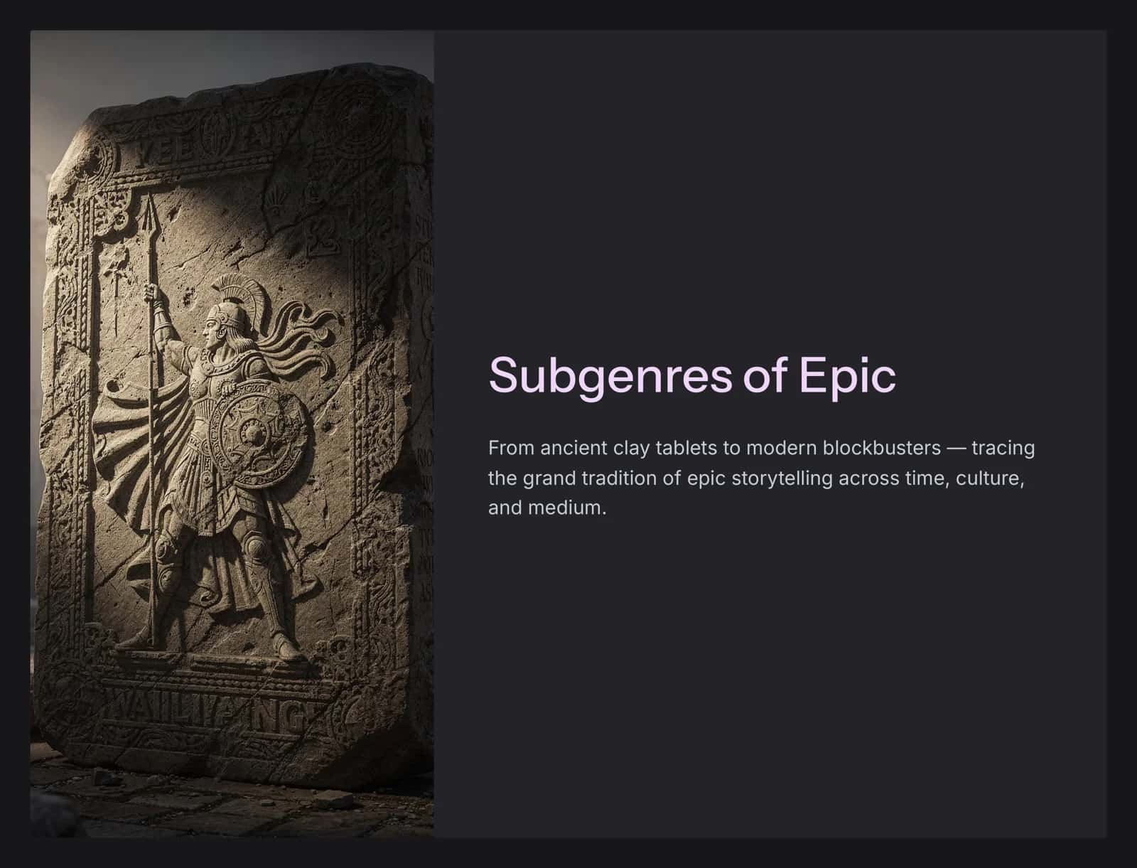 Subgenres of Epic 1