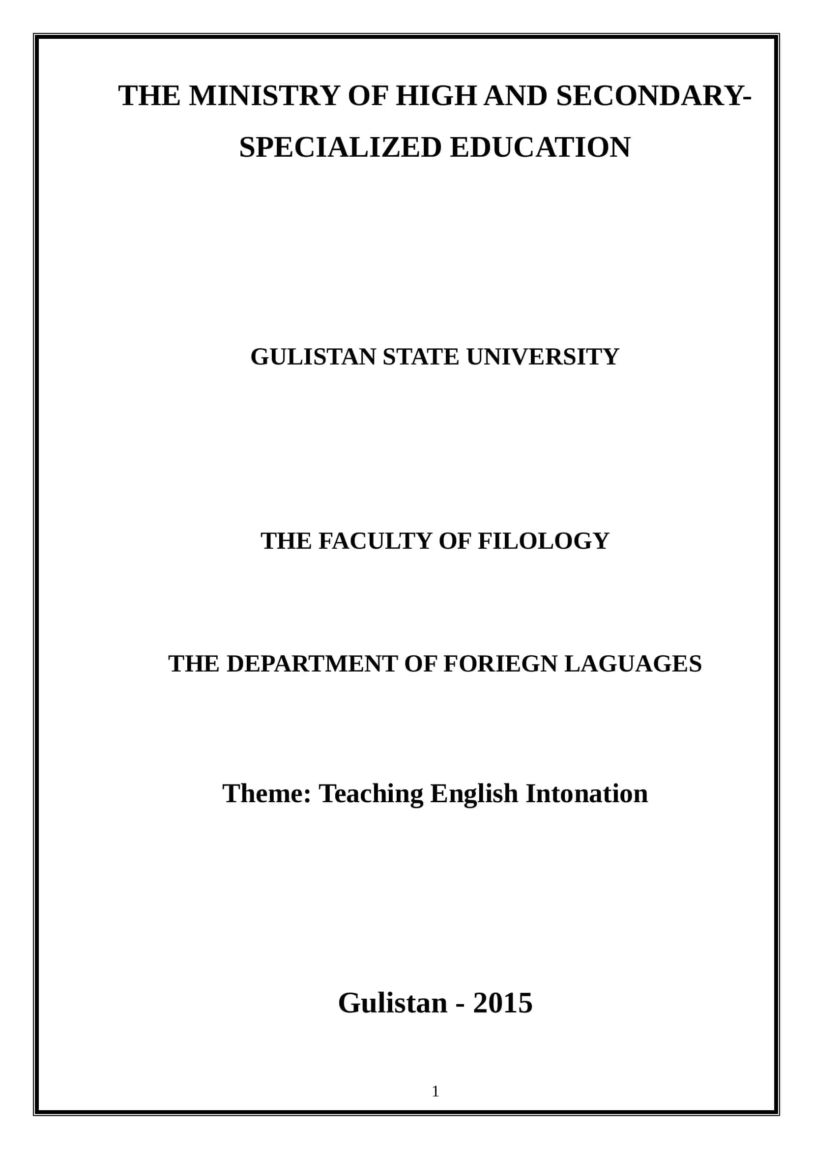 Teaching English Intonation 1