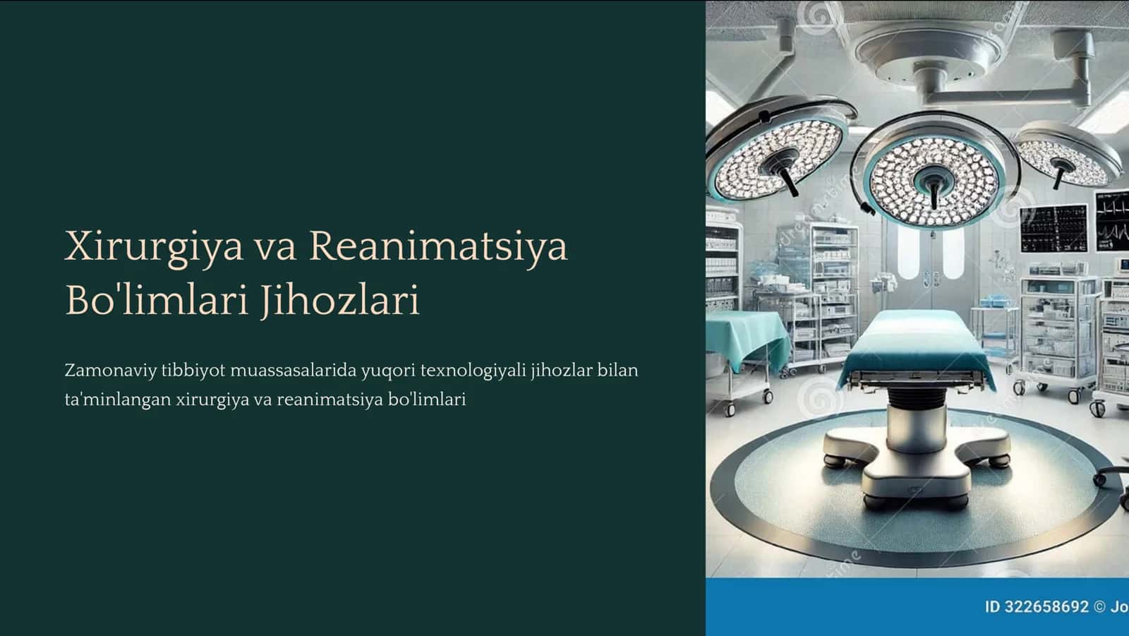 Xirurgiya va reanimatsiya boʻlimlari, jihozlari. 1