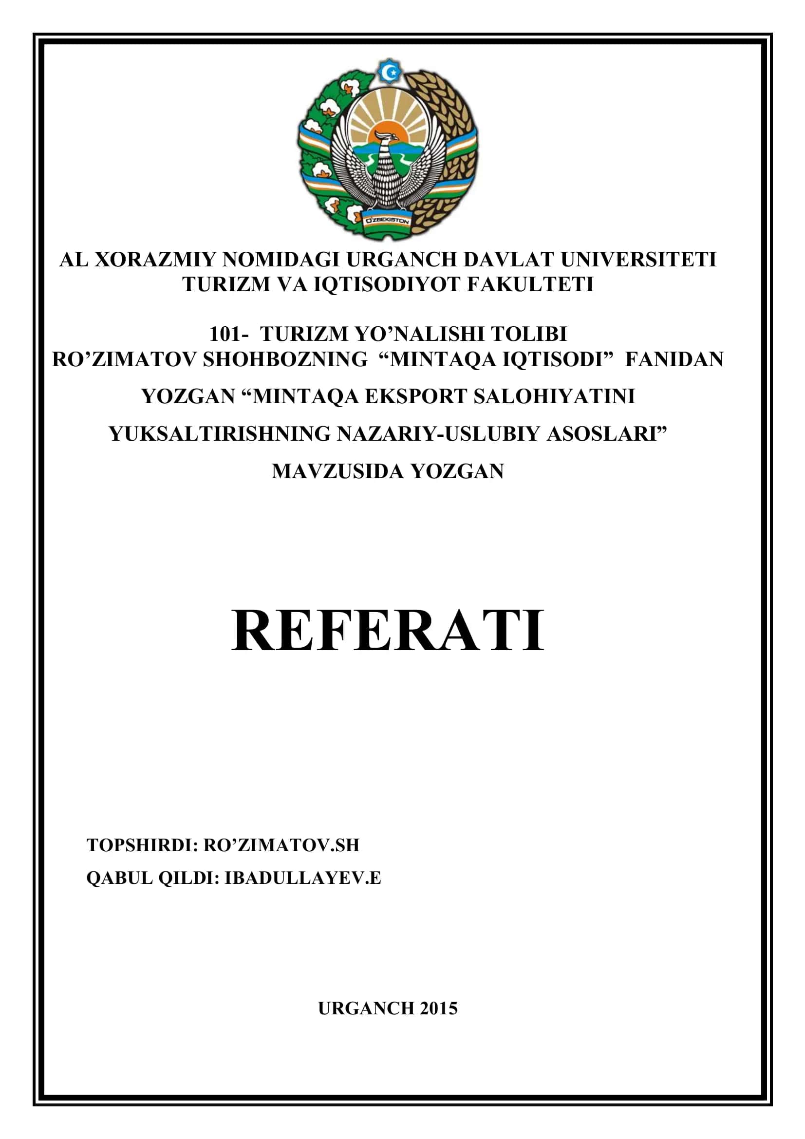MINTAQA EKSPORT SALOHIYATINI YUKSALTIRISHNING NAZARIY-USLUBIY ASOSLARI 1