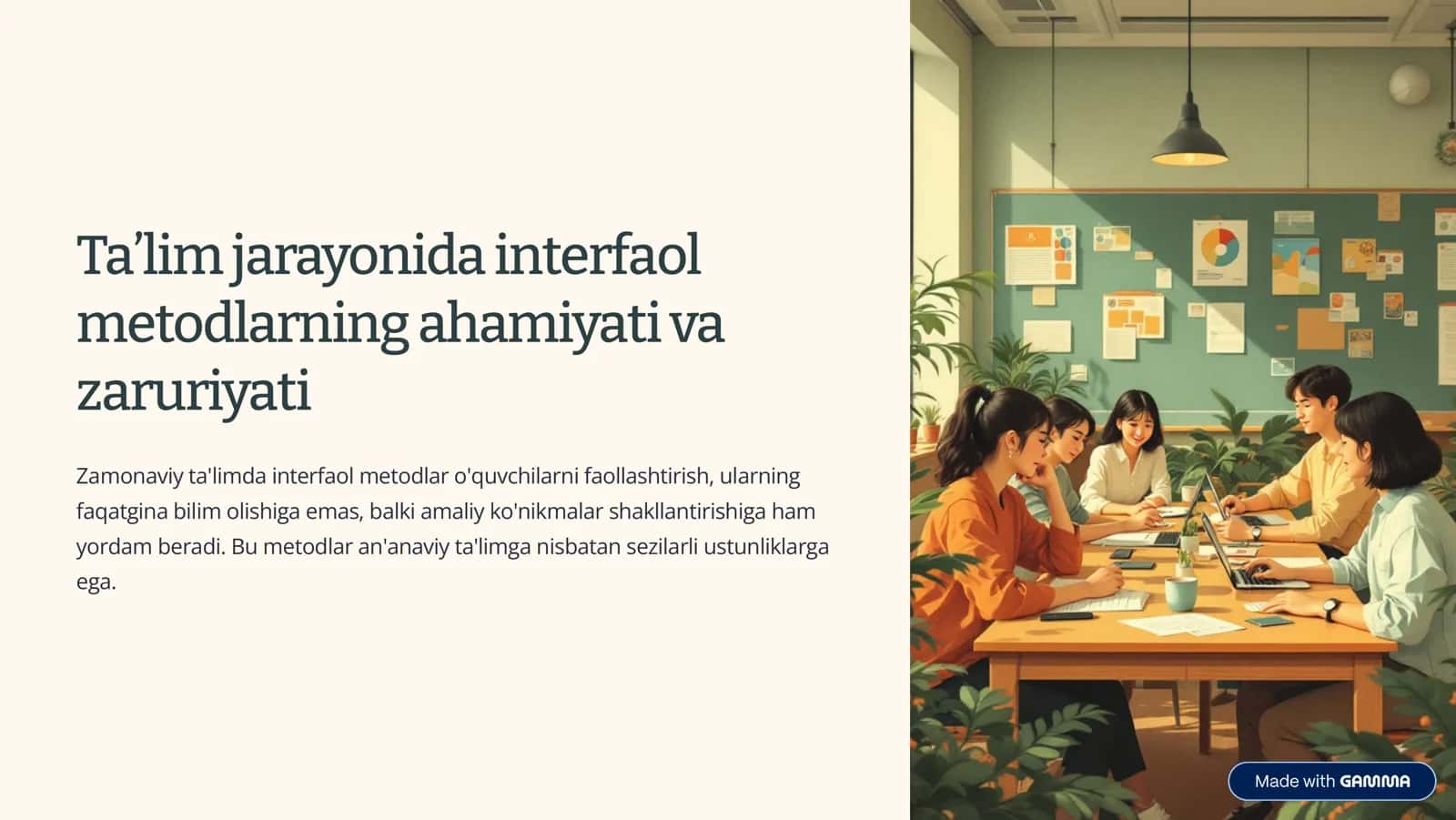 Taʼlim jarayonida interfaol metodlarning ahamiyati va zaruriyati 1