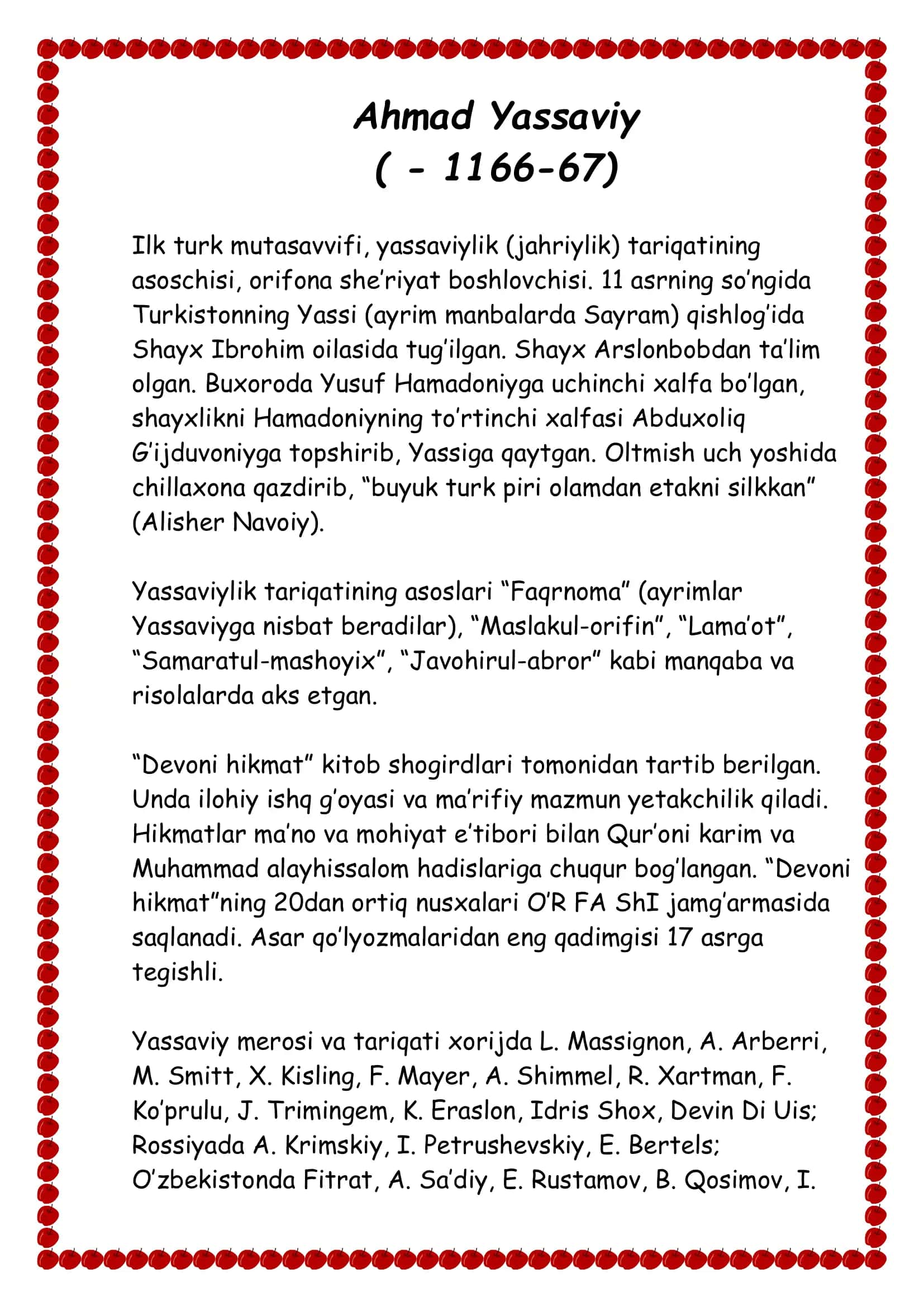 Ahmad Yassaviy 1