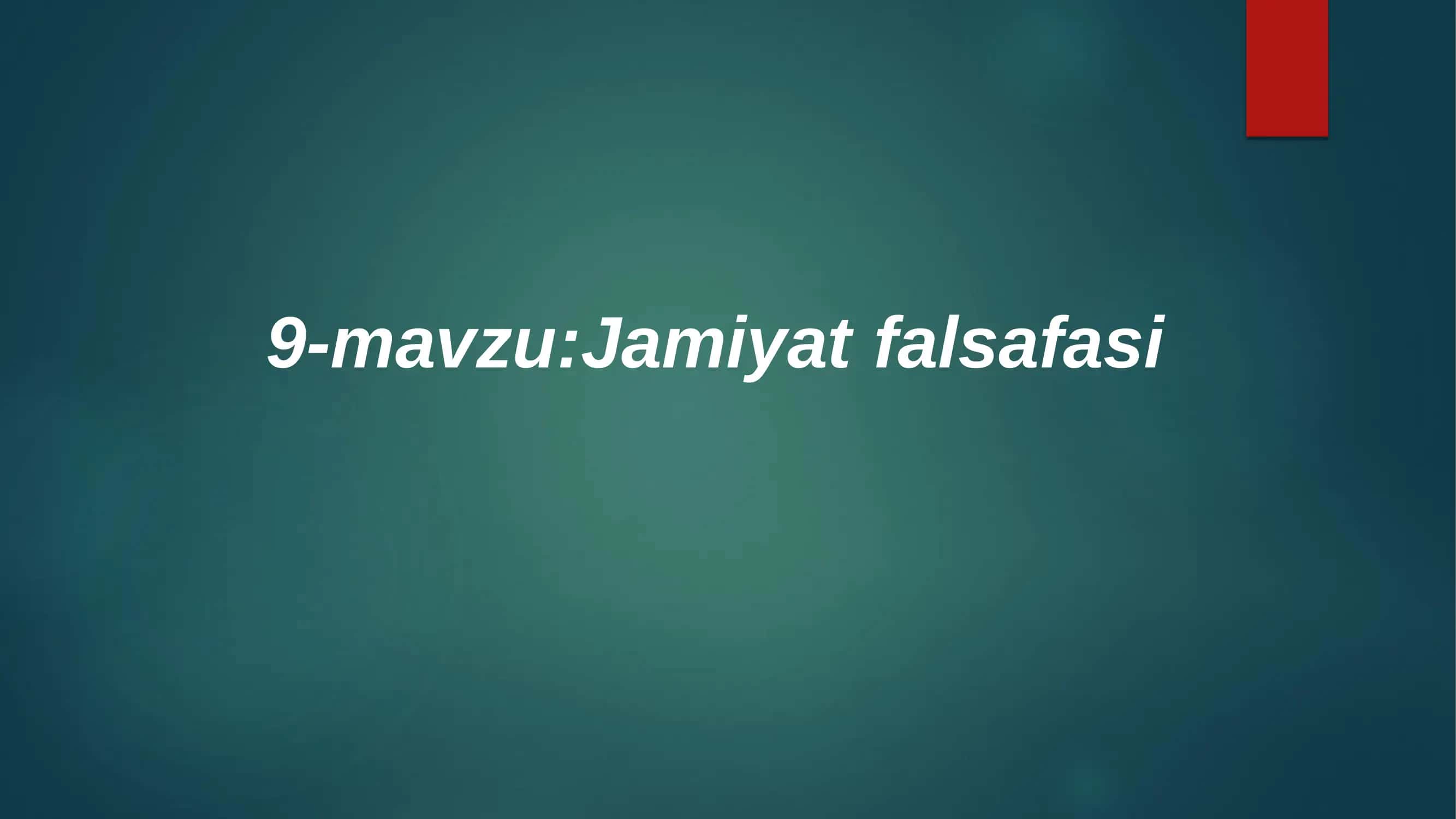 Jamiyat falsafasi 1