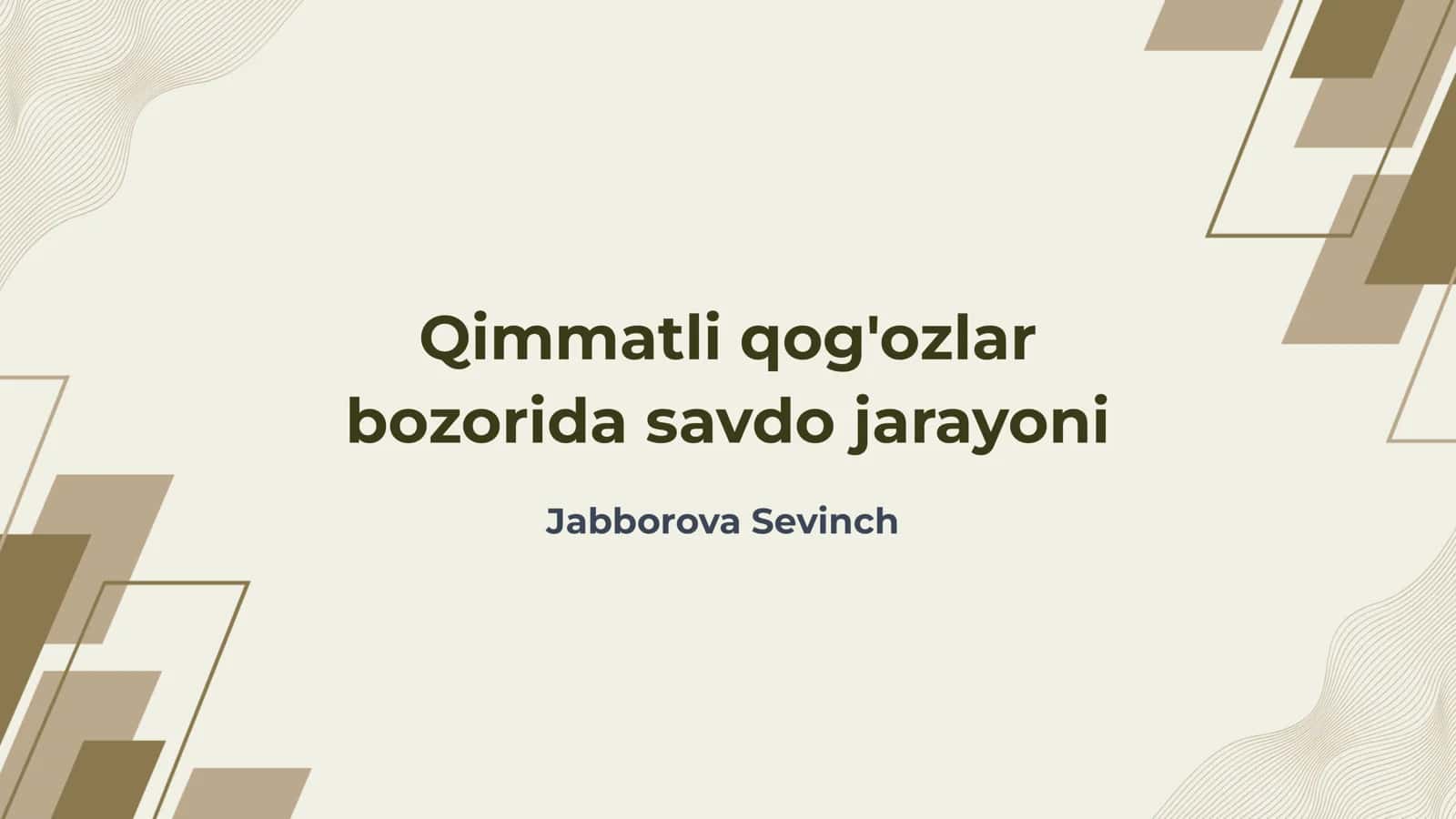 Qimmatli qog'ozlar bozorida savdo jarayoni 1