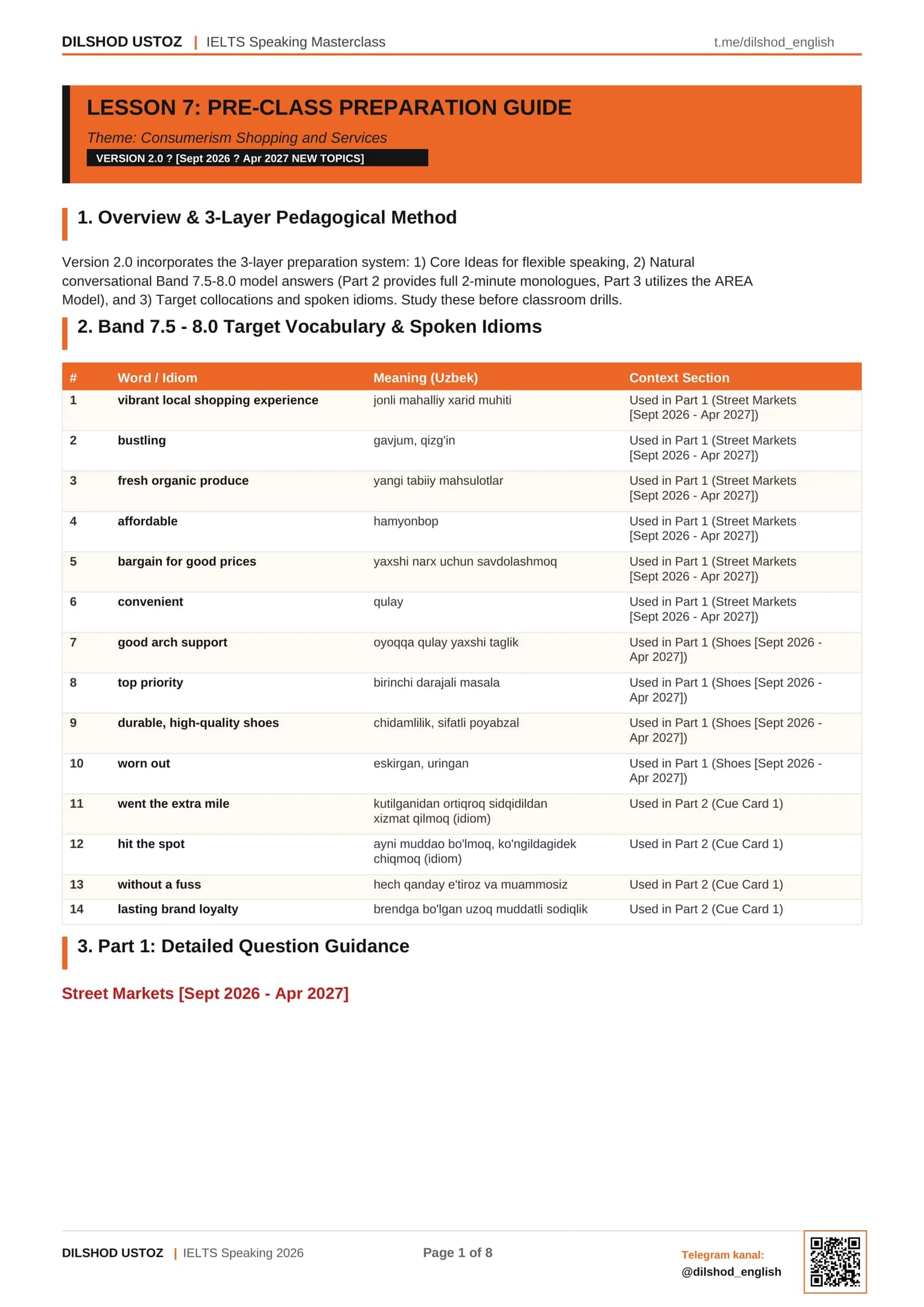 IELTS Speaking Masterclass lesson 7. 1