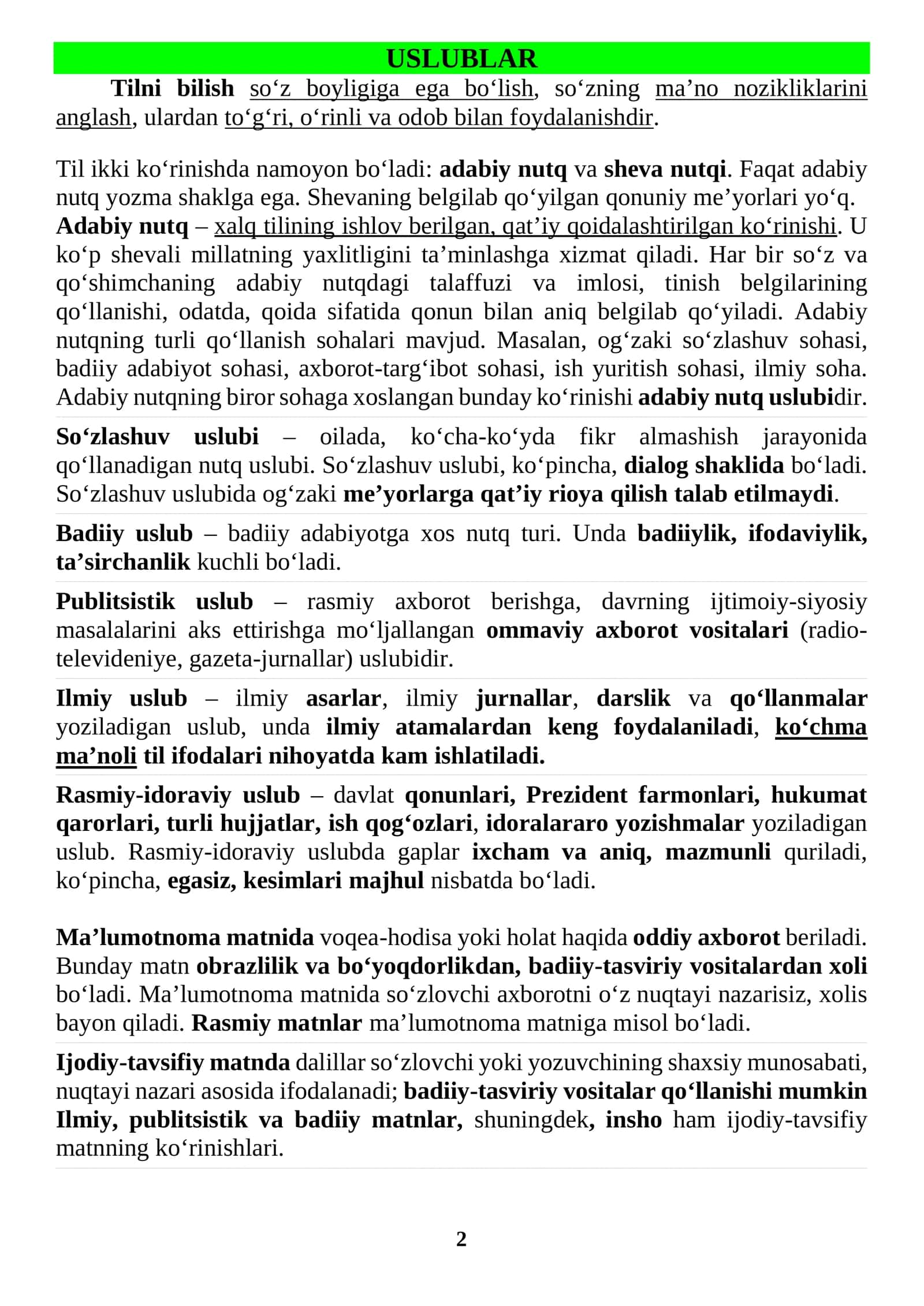 Grammatika va testlari 1