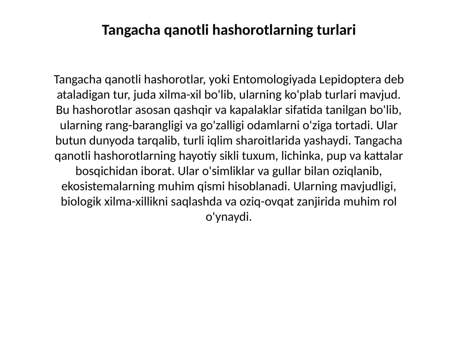 Tangacha qanotli hashorotlar 1