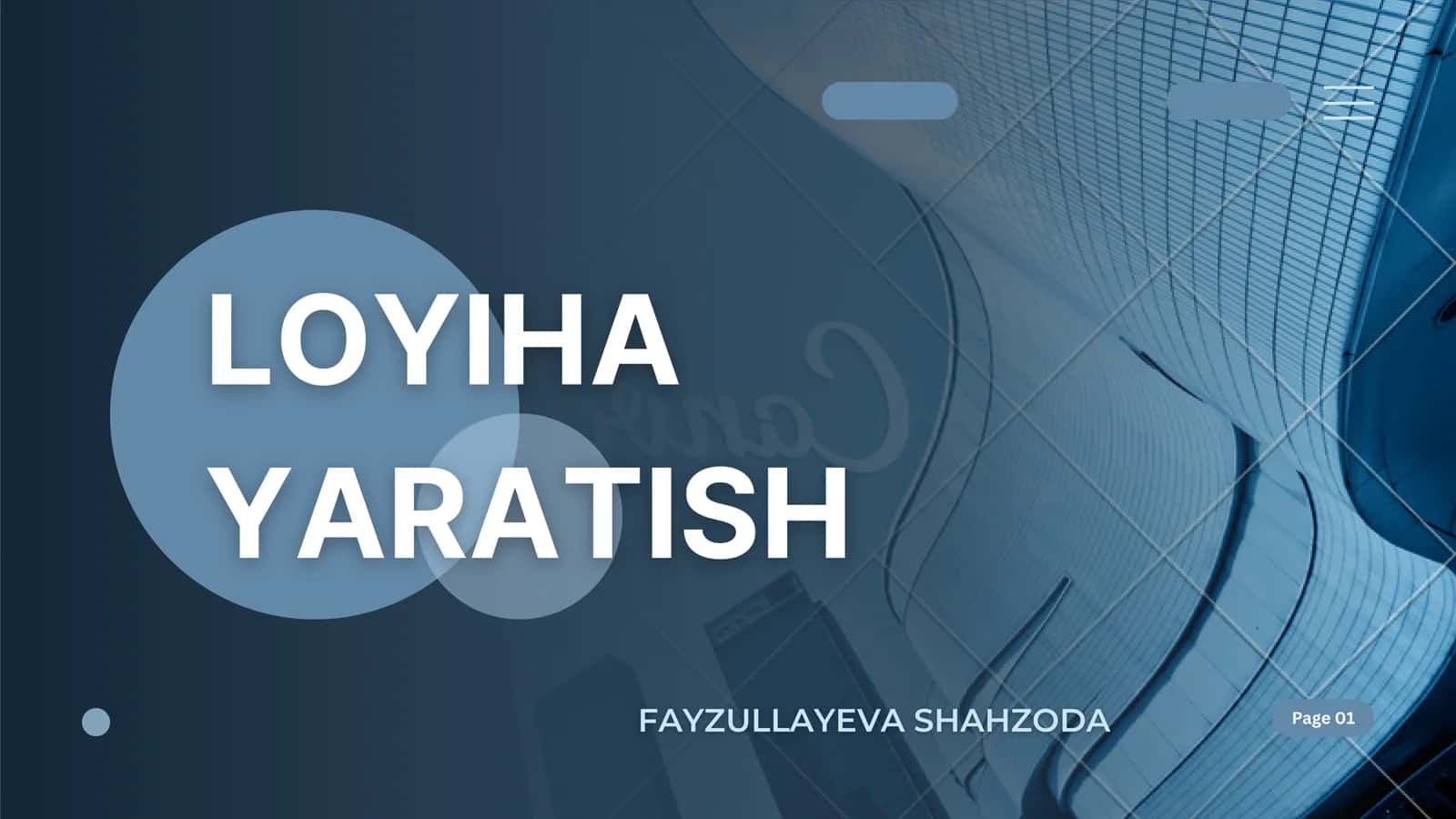 LOYIHA YARATISH 1