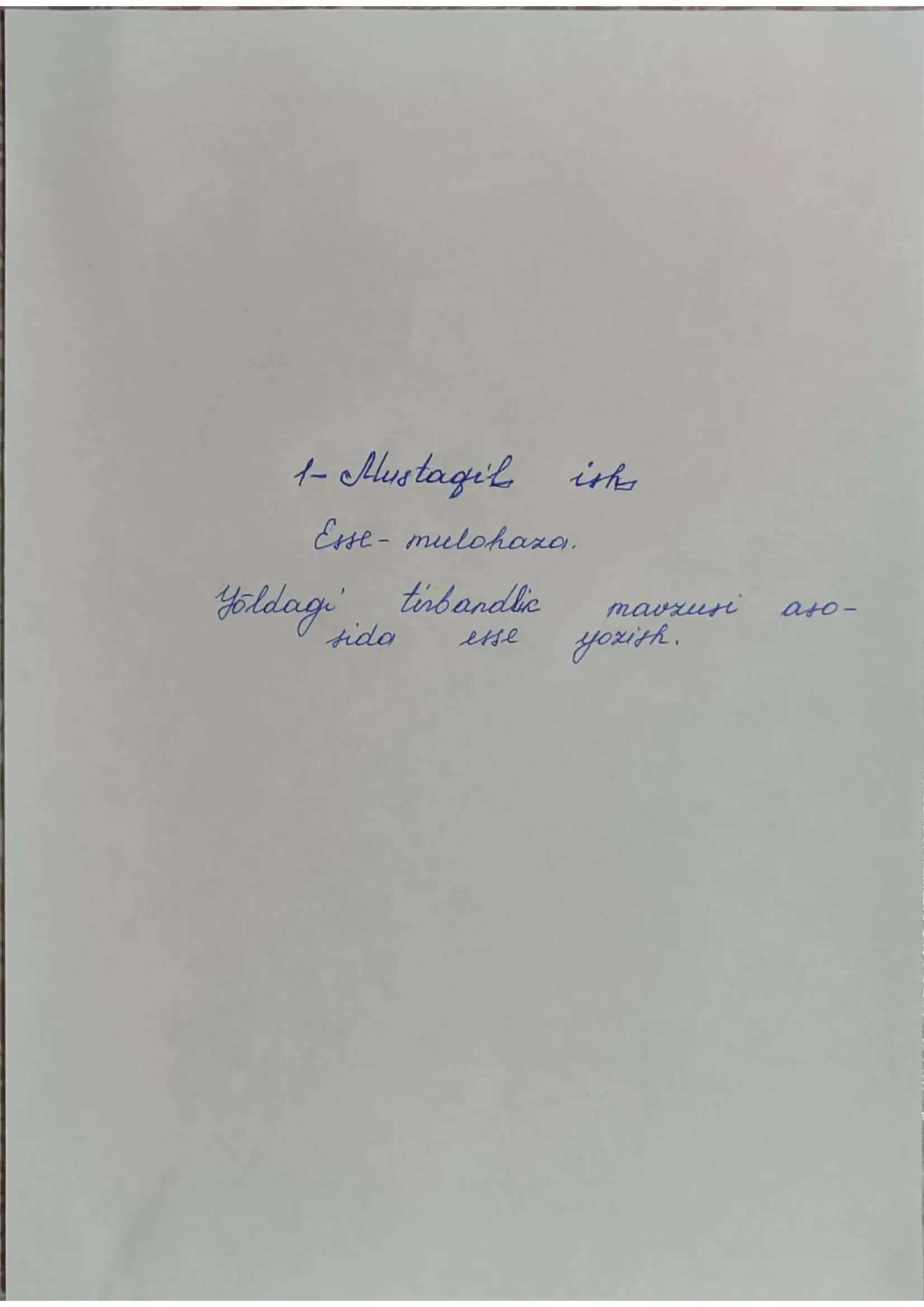 Yo'ldagi tirbandlik mavzusi asosida esse (qo'l yozma) 1