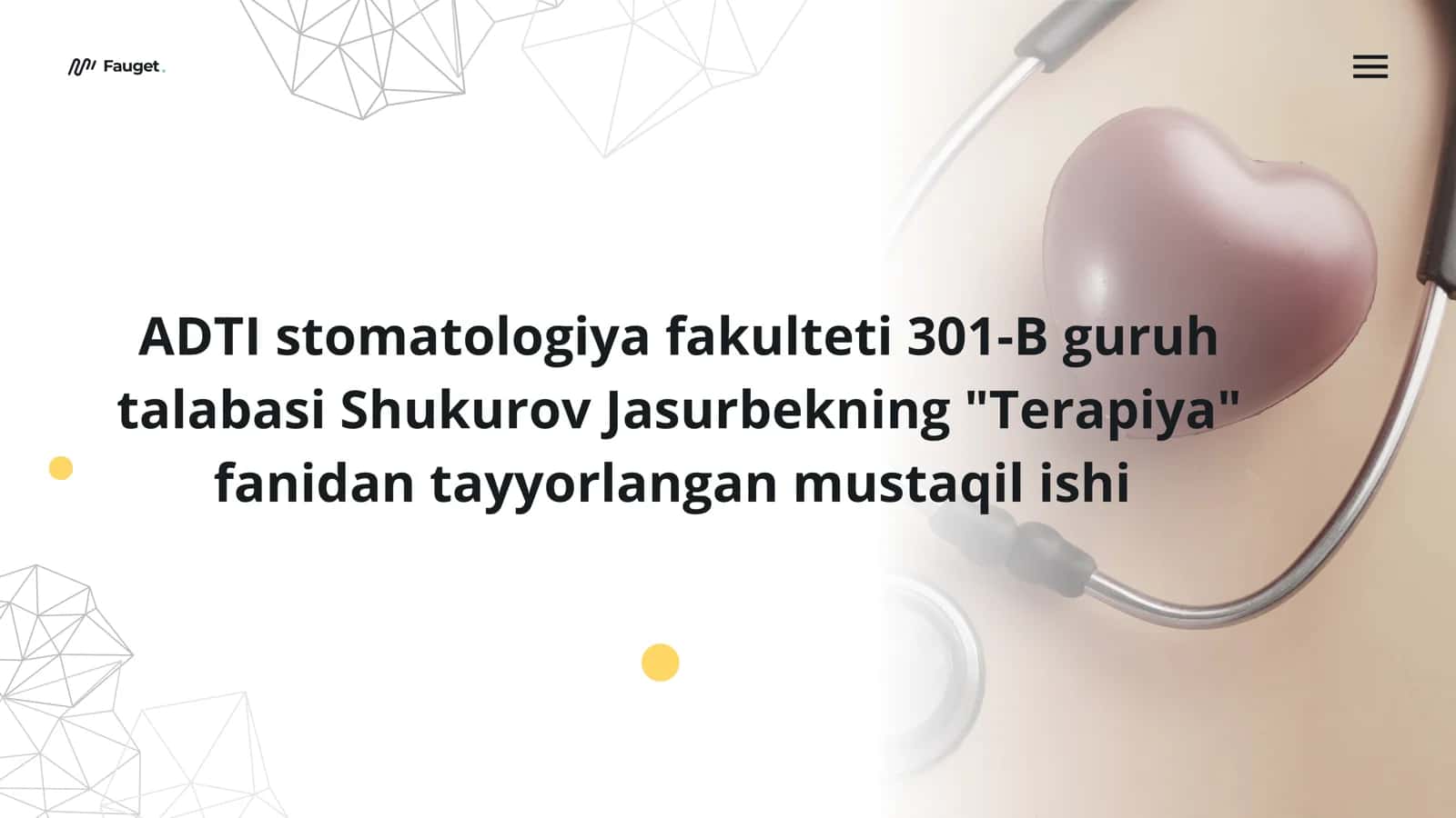 Oshqozon osti bezining yalligʻlanishi, ingichka va yoʻgʻon ichak kasalliklari, sabablari, klinikasi, davolash va profilaktikasi. 1