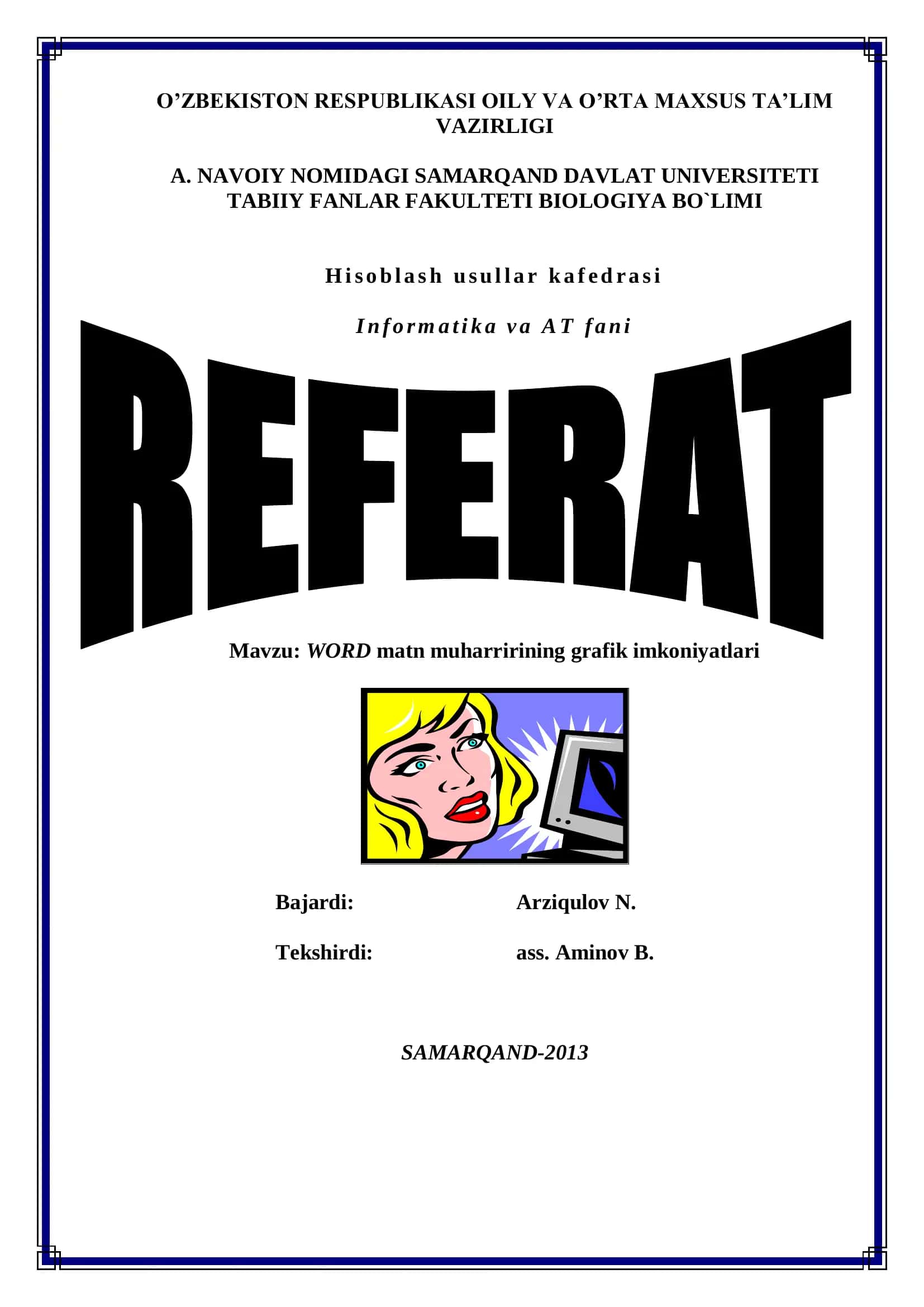 WORD matn muharririning grafik imkoniyatlari 1
