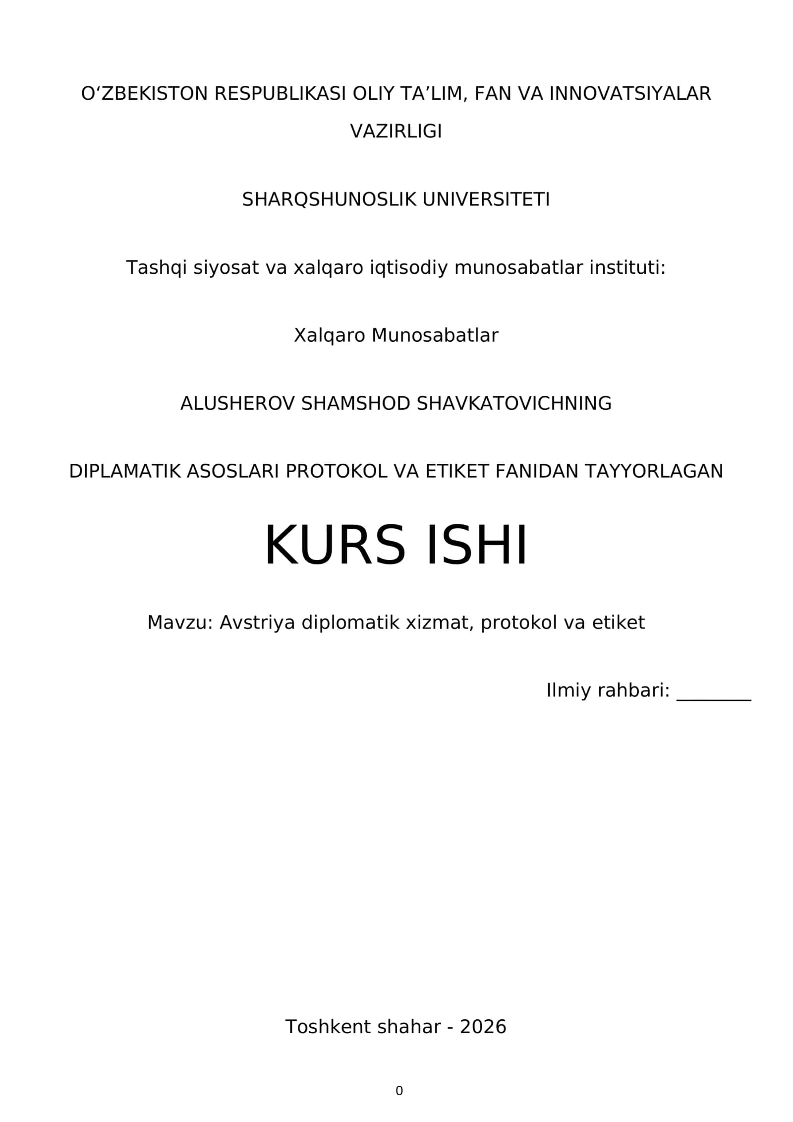 Avstriya diplomatik xizmat, protokol va etiket 1