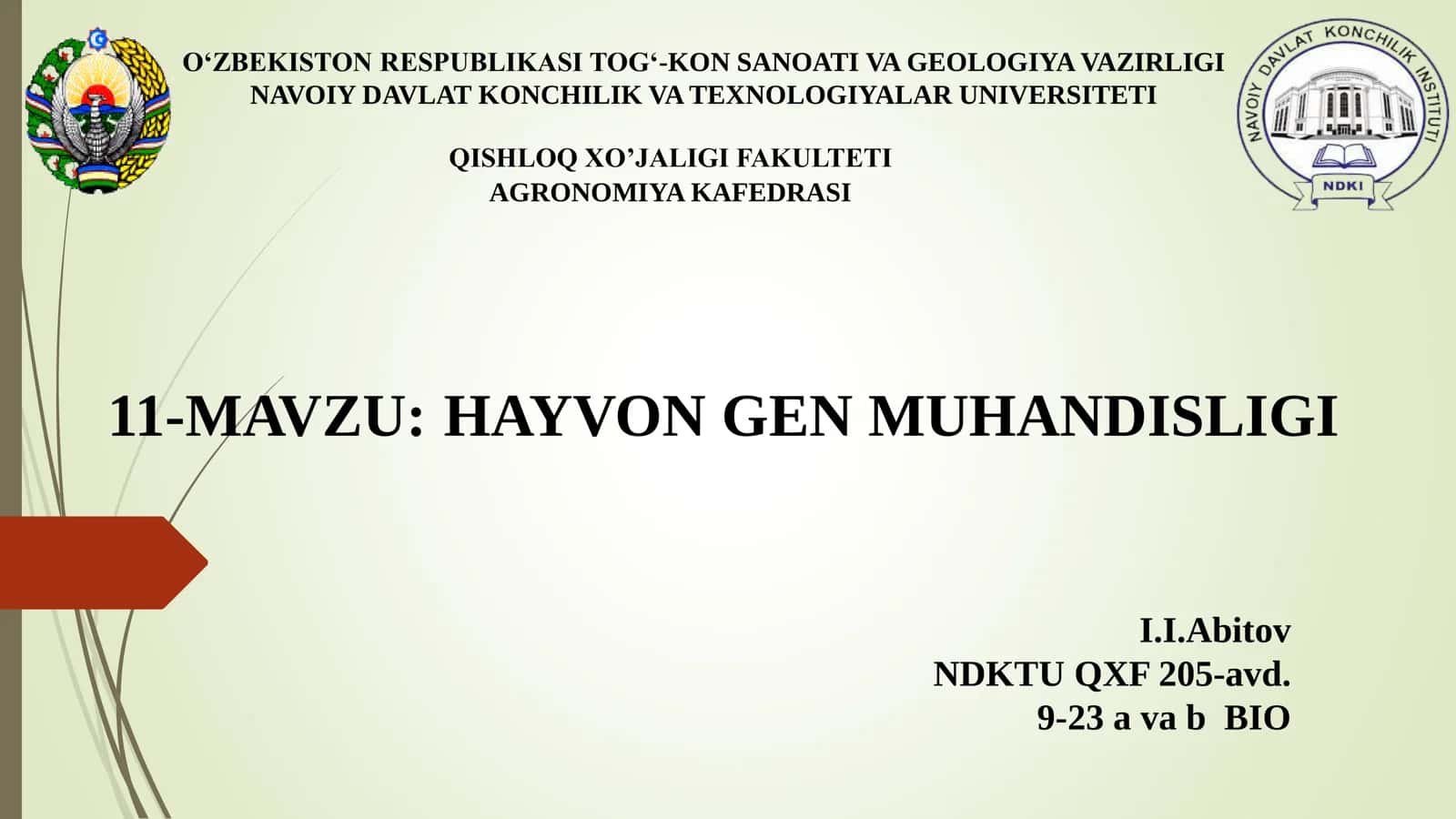 HAYVON GEN MUHANDISLIGI 1