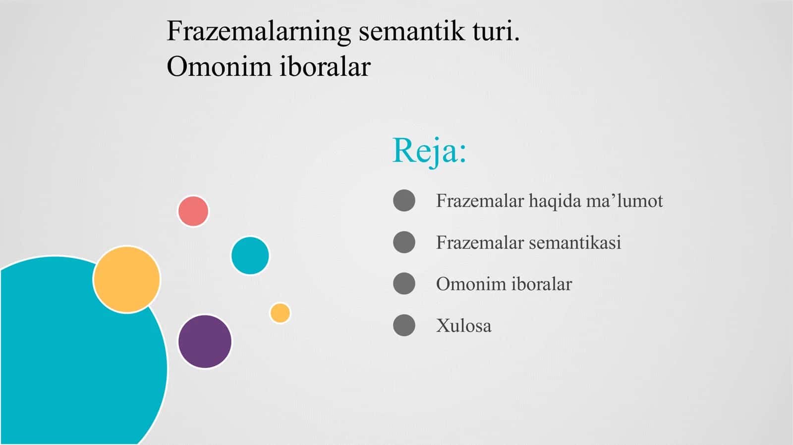 Frazemalarning semantik turi. Omonim iboralar 1