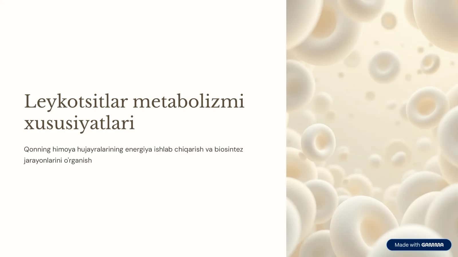 Leykotsitlar metabolizmi xususiyatlari 1