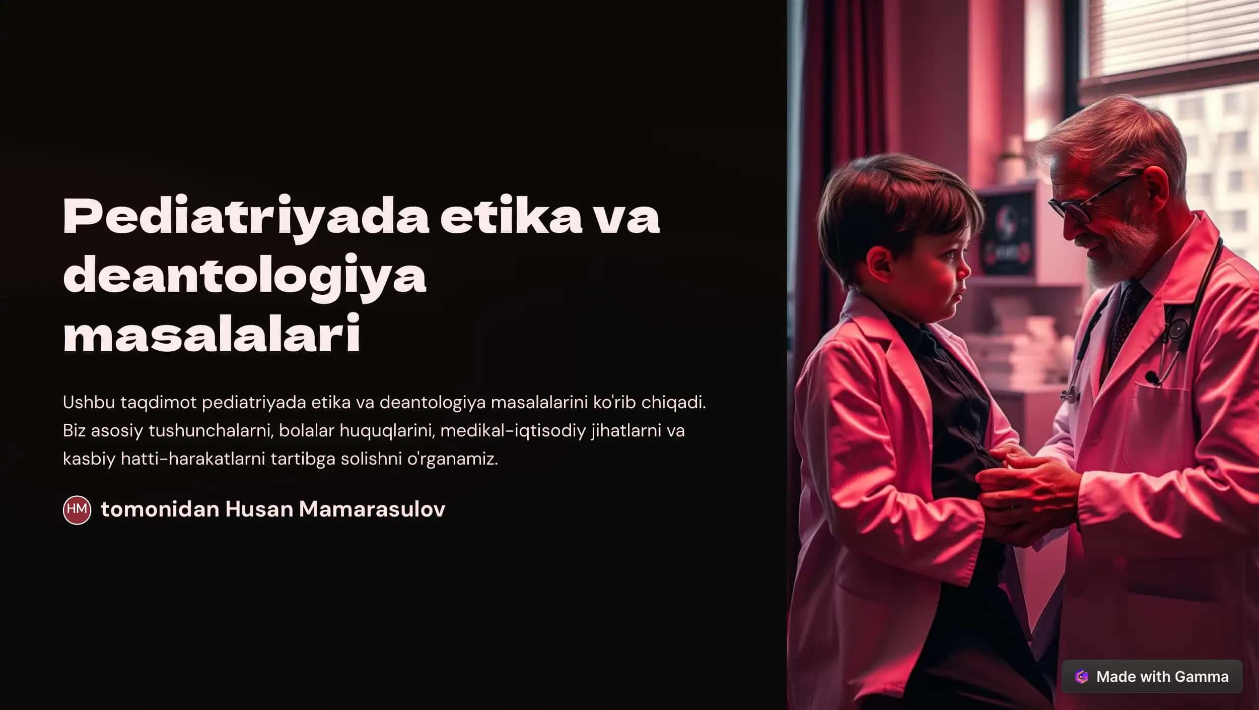 Pediatriyada etika va deantologiya masalalari 1