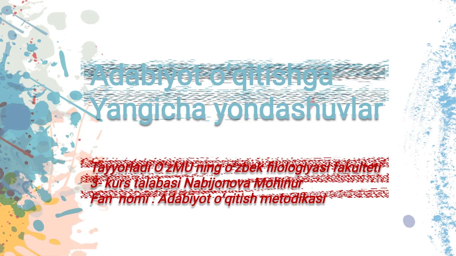 Adabiyot oʻqitishga Yangicha yondashuvlar 1