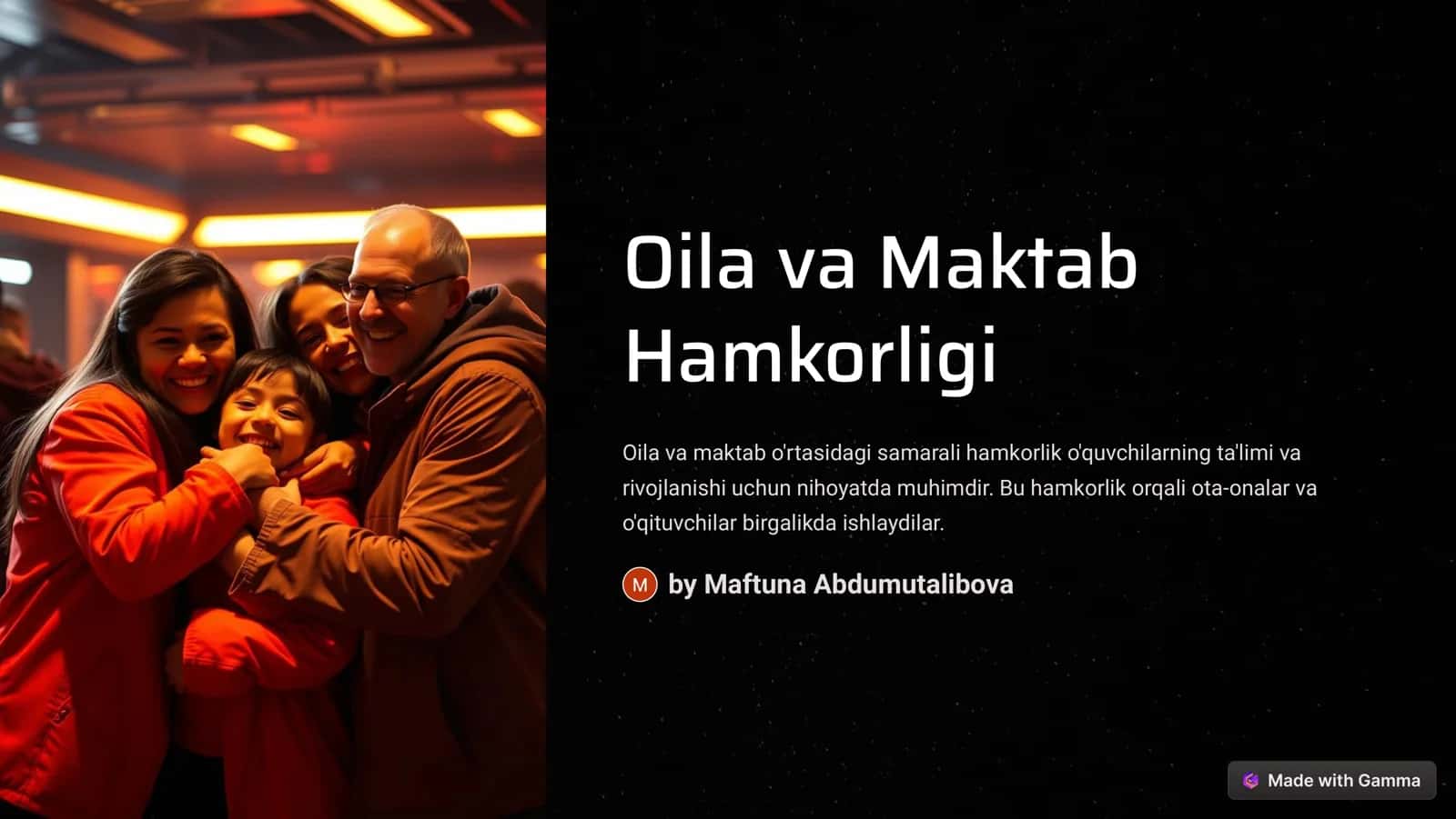 Oila va Maktab Hamkorligi 1