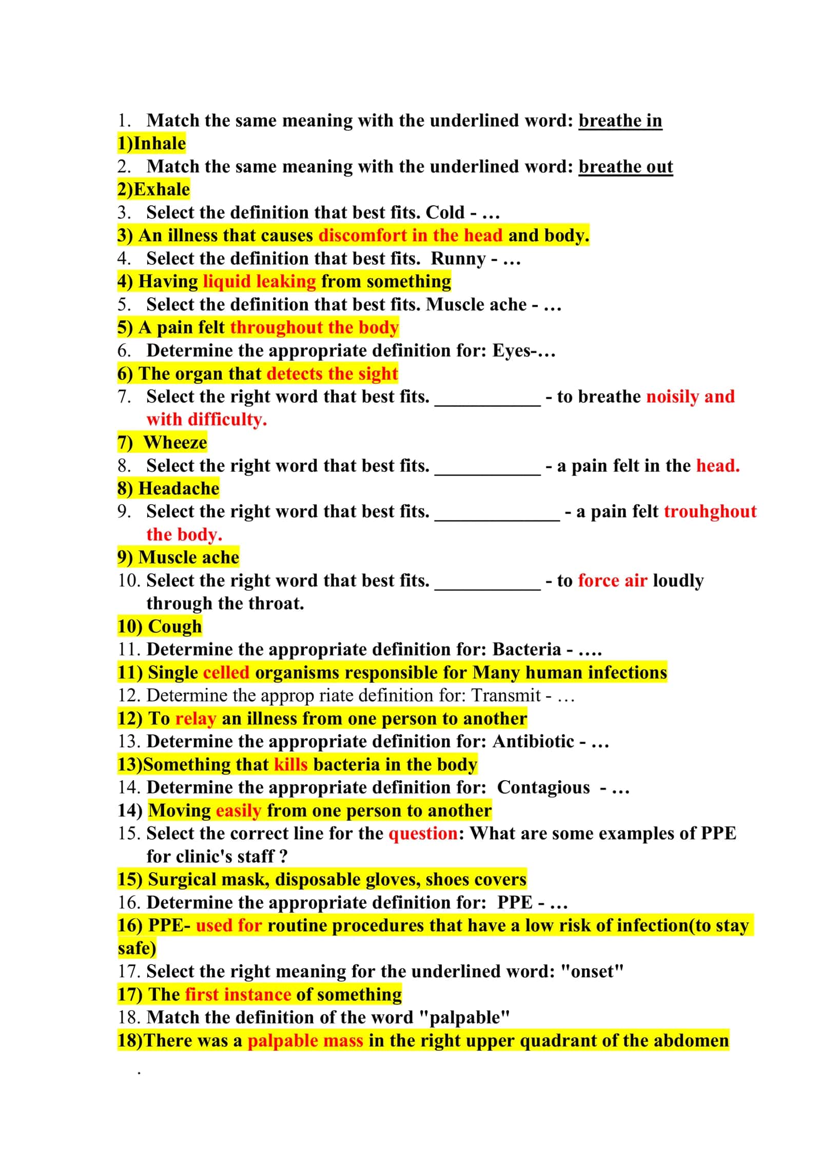 Breathe and Health Definitions 1