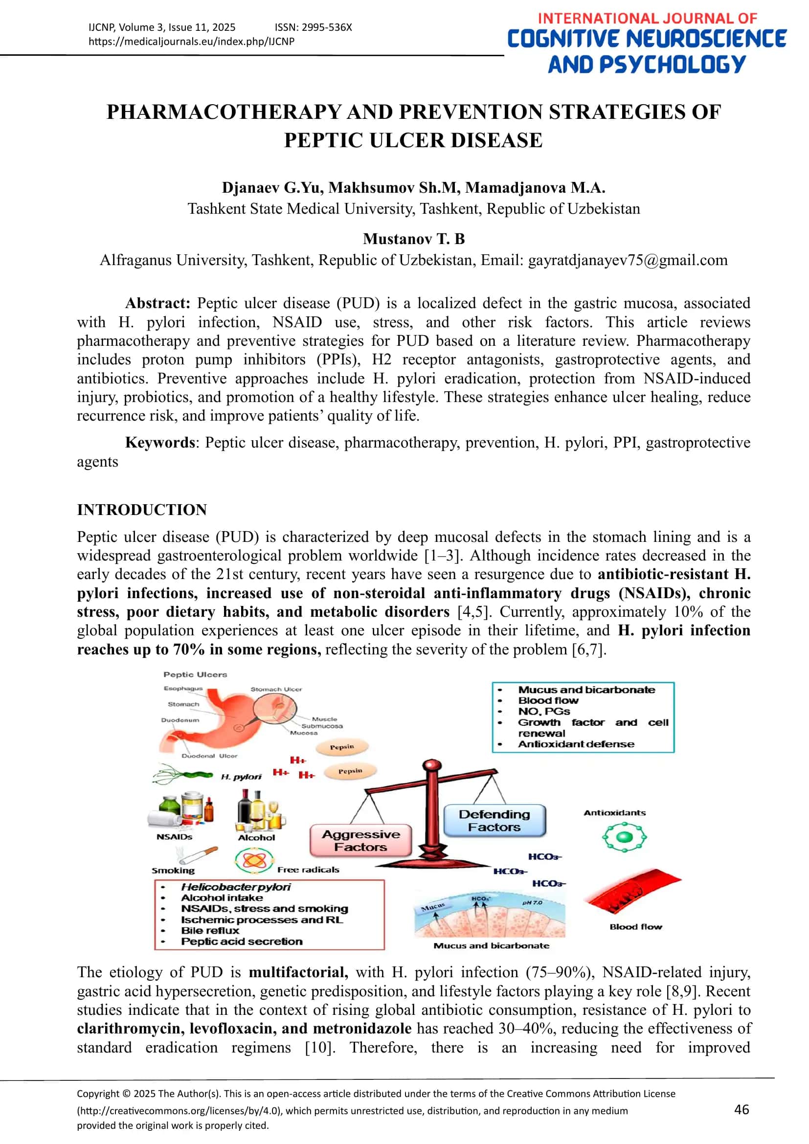 Pharmacotherapy and Prevention Strategies of Peptic Ulcer Disease 1