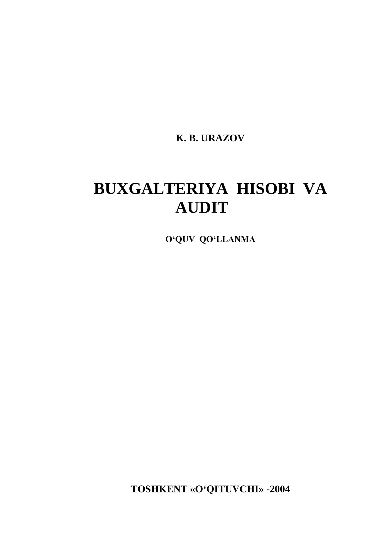 BUXGALTERIYA HISOBI VA AUDIT 1