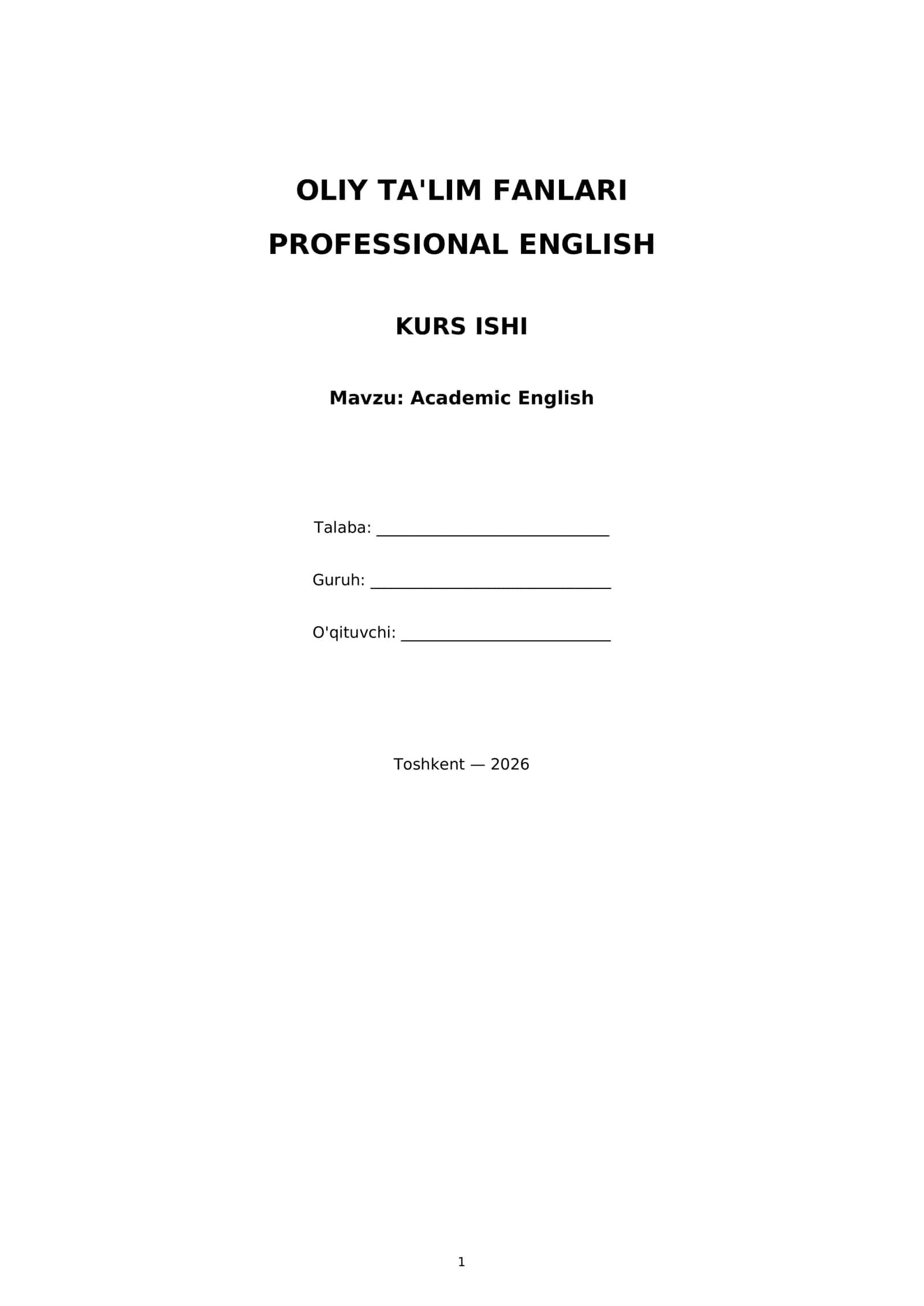 Academic English 1