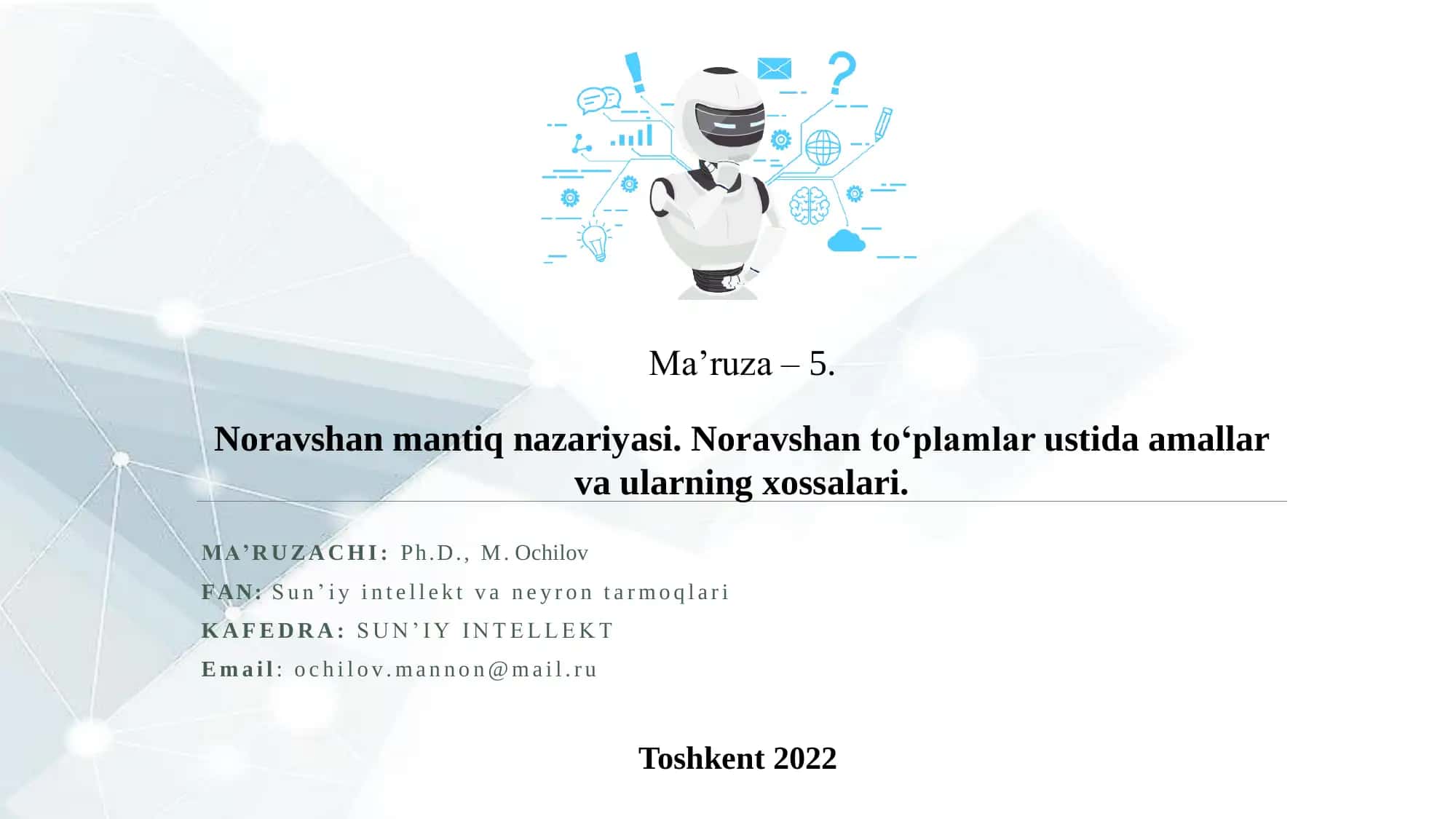 Noravshan mantiq nazariyasi 1