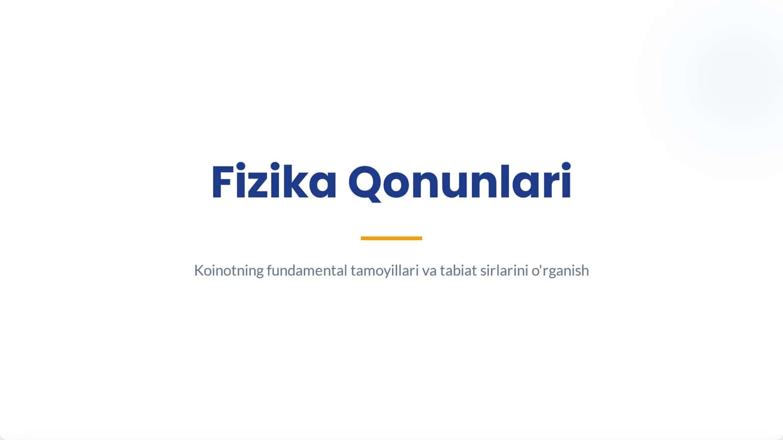 Fizika qonunlari: Koinot sirlari 1