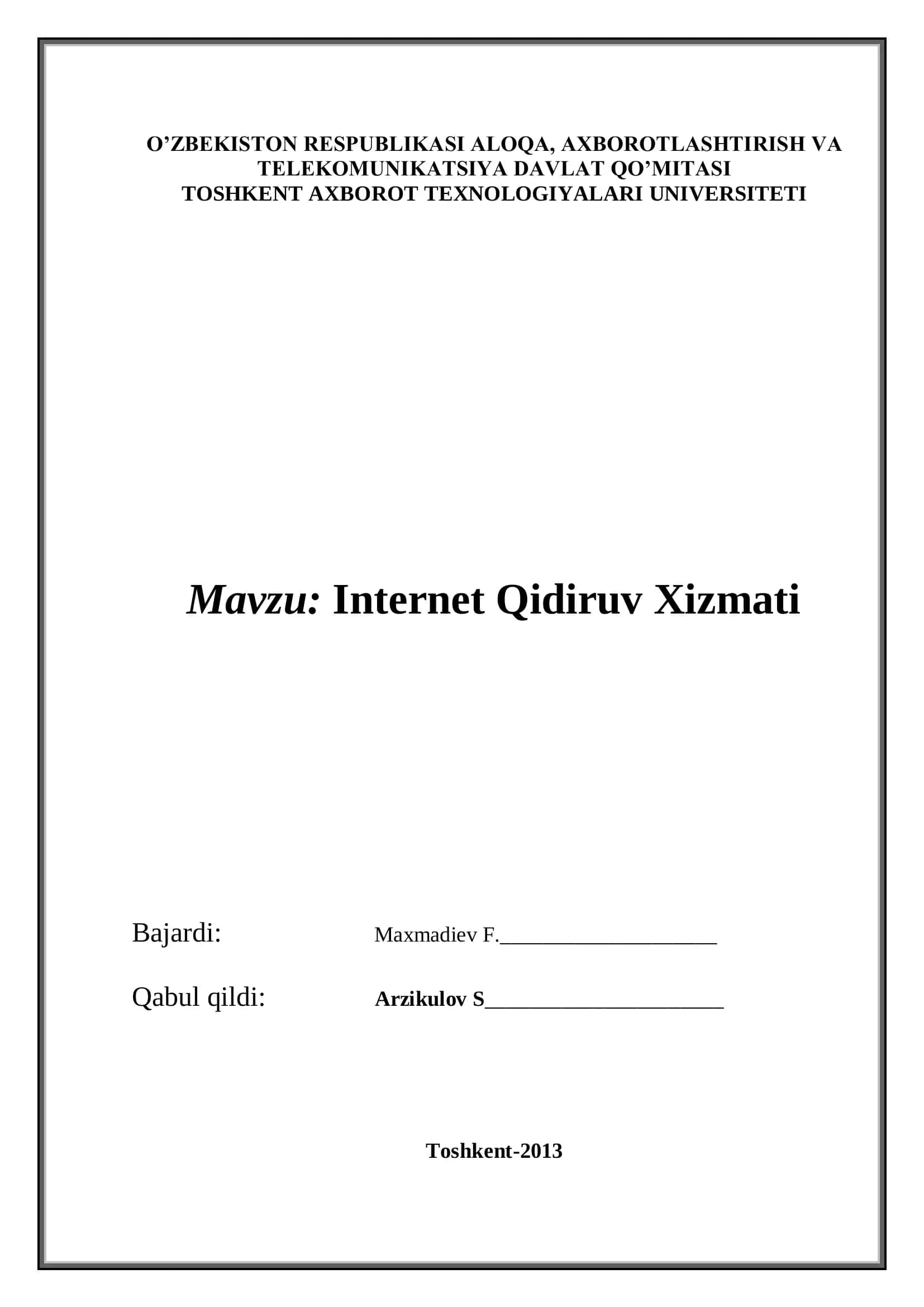 Internet Qidiruv Xizmati 1