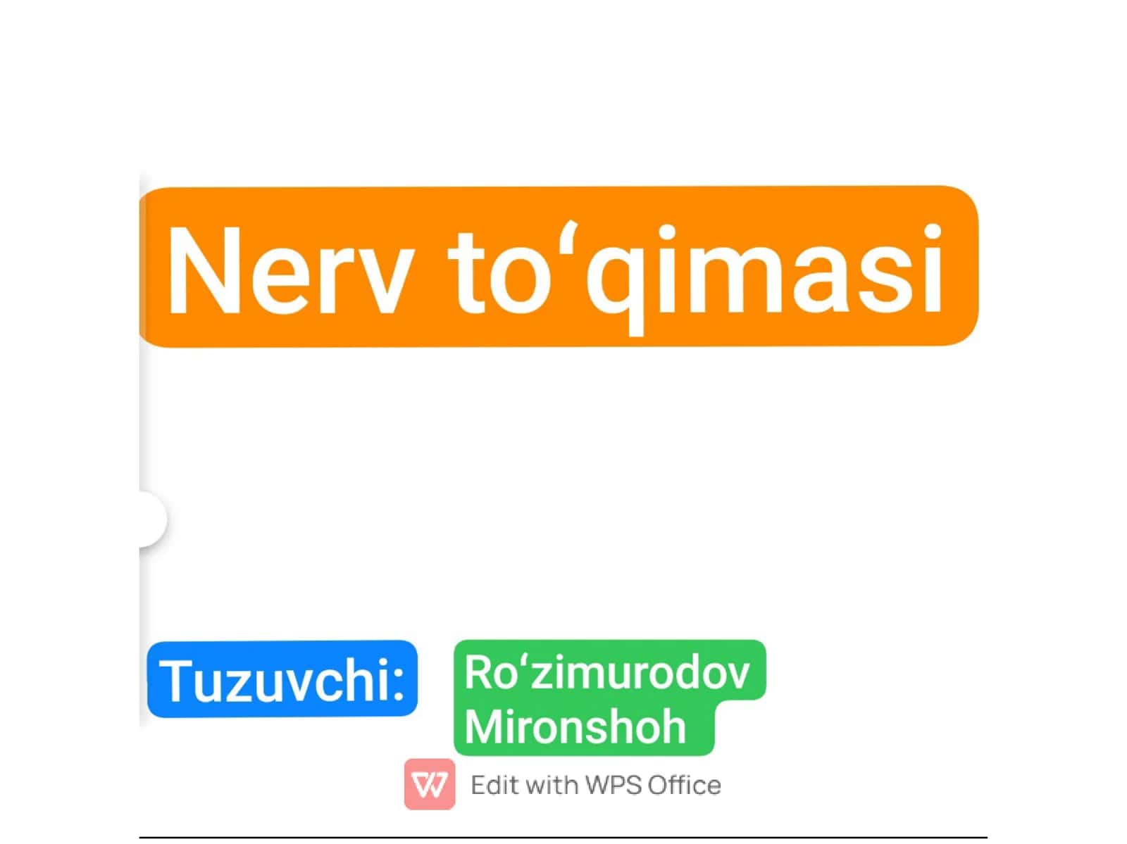 Nerv toʻqimasi 1