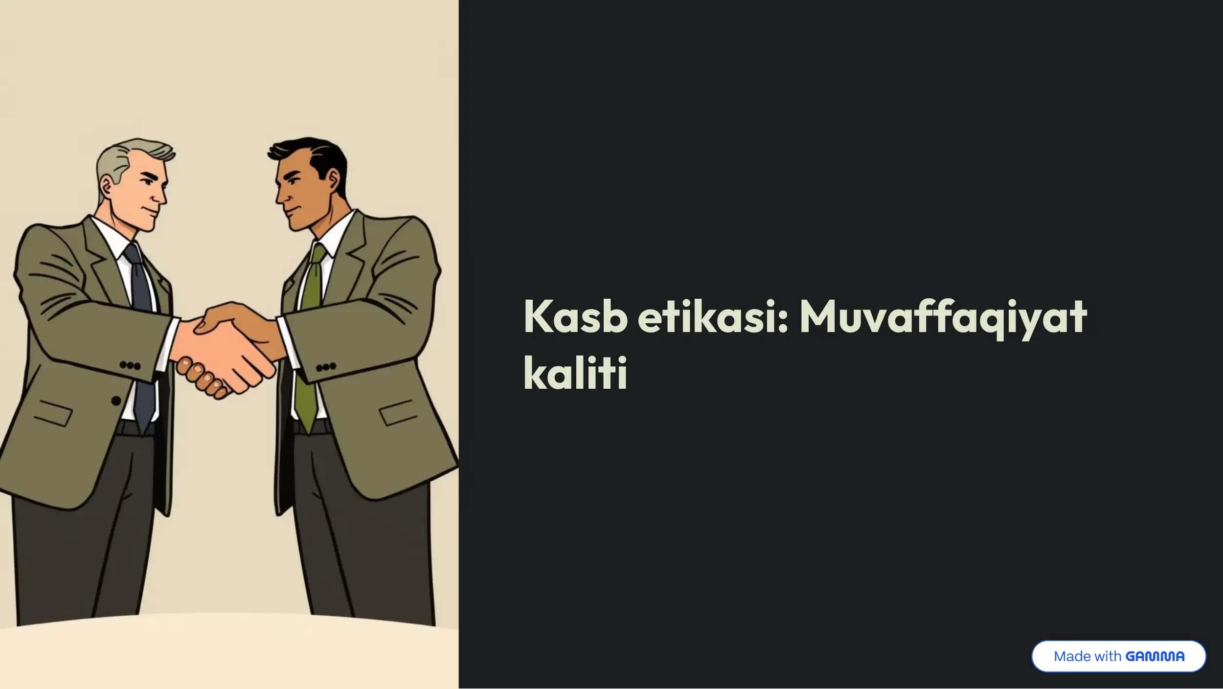 Kasb etikasi: Muvaffaqiyat kaliti 1