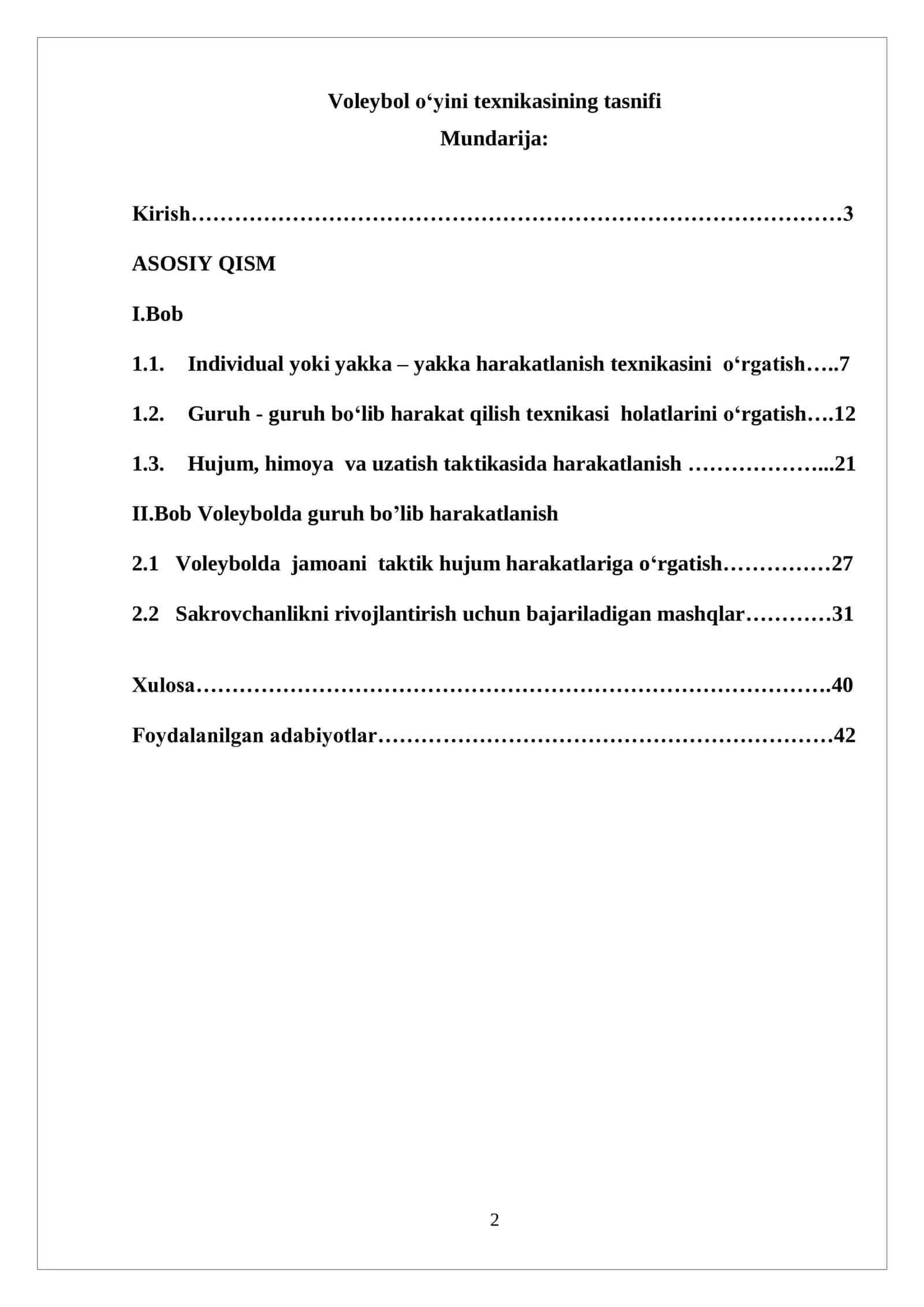 Voleybol o‘yini texnikasining tasnifi 1
