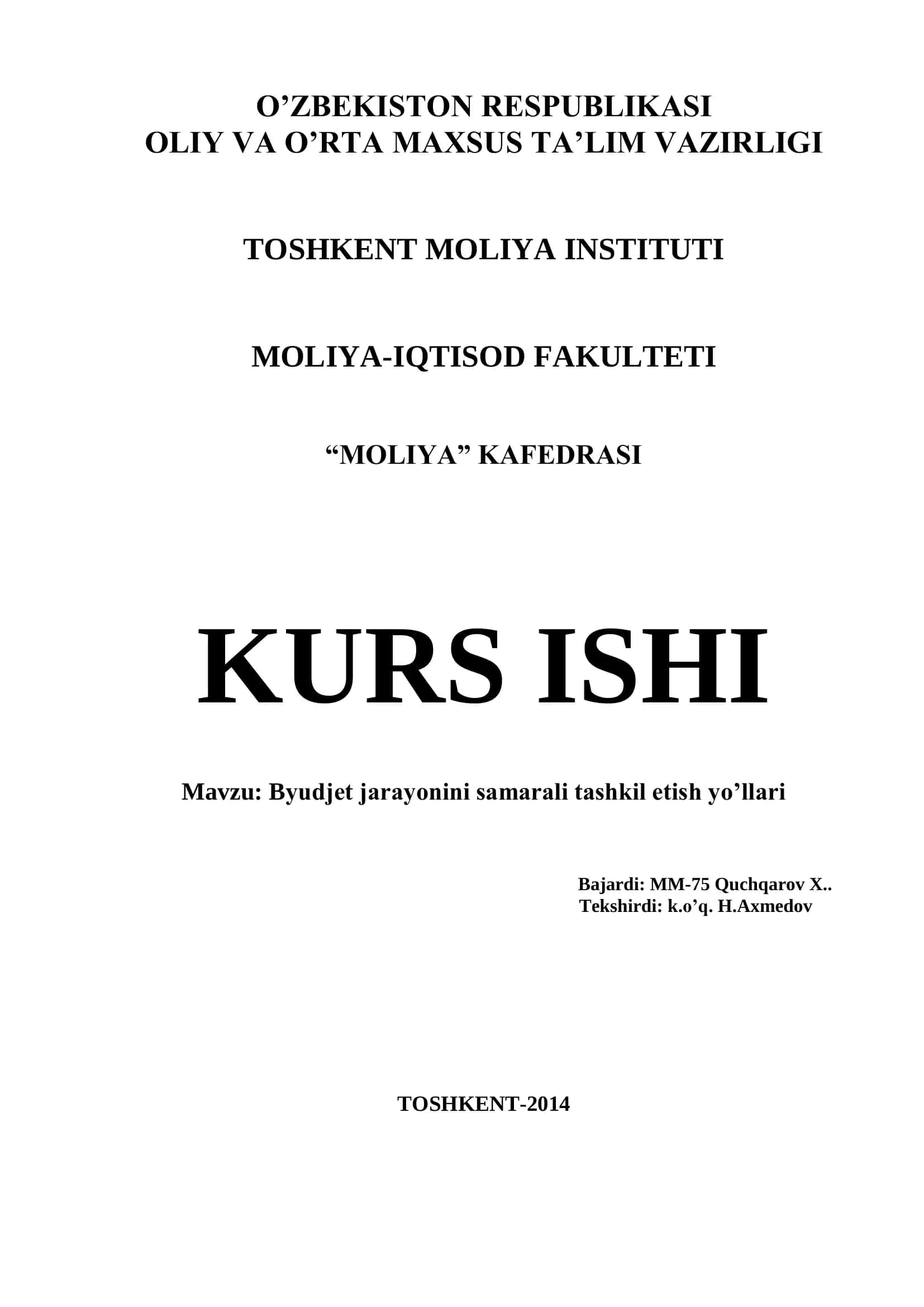Byudjet jarayonini samarali tashkil etish yo’llari 1