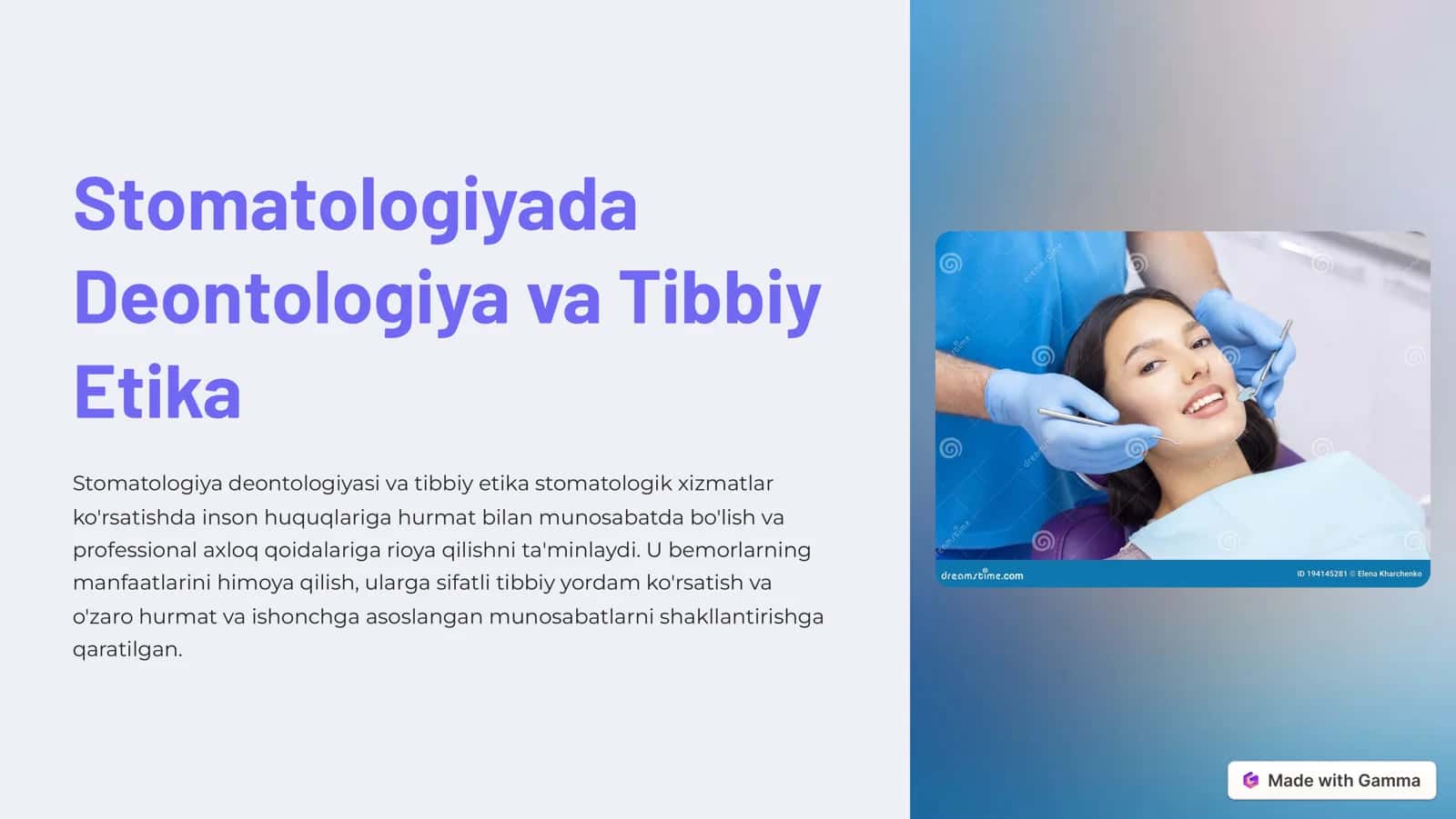 Stomatologiyada Deontologiya va Tibbiy Etika 1